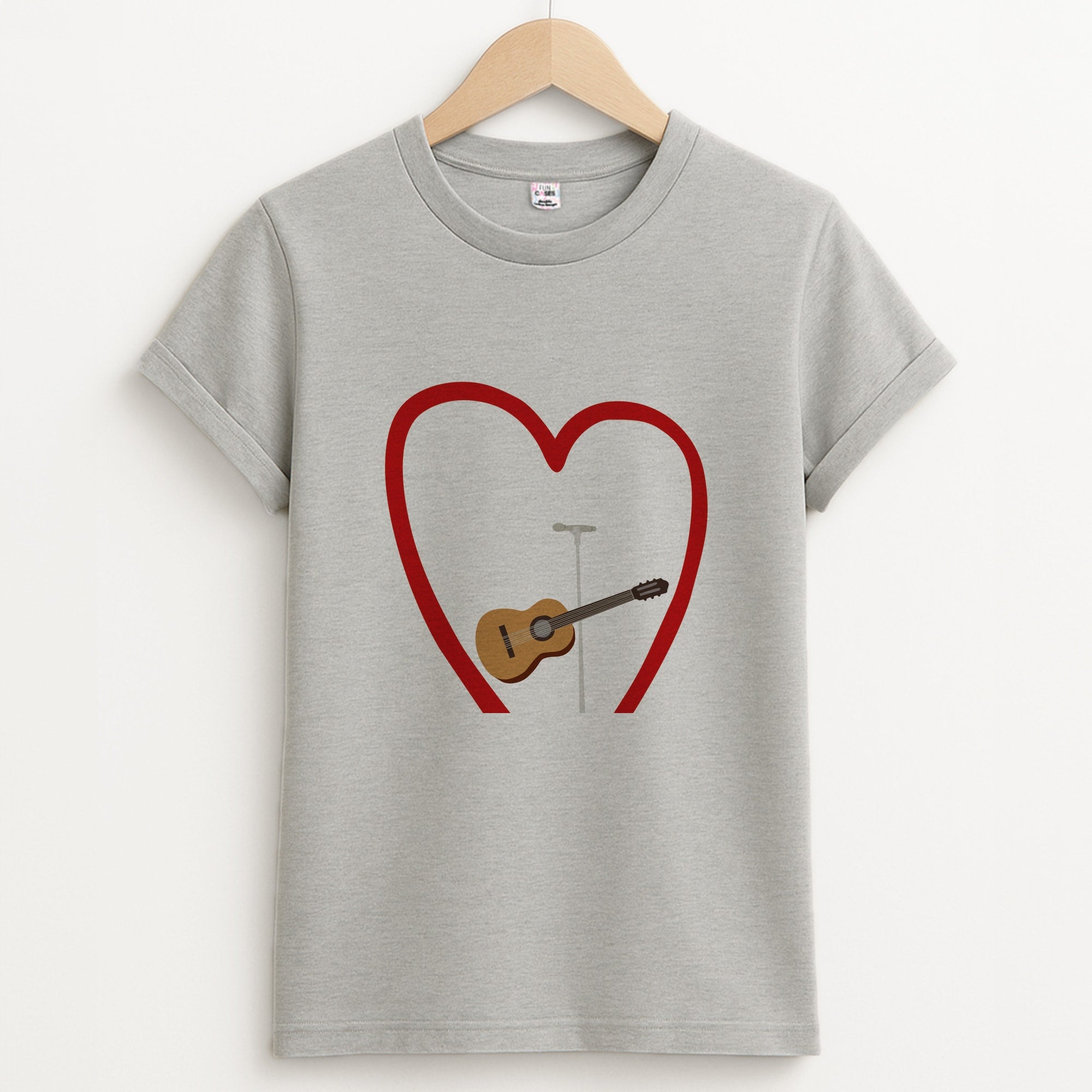 Love Guitar Unisex Grey T-Shirt