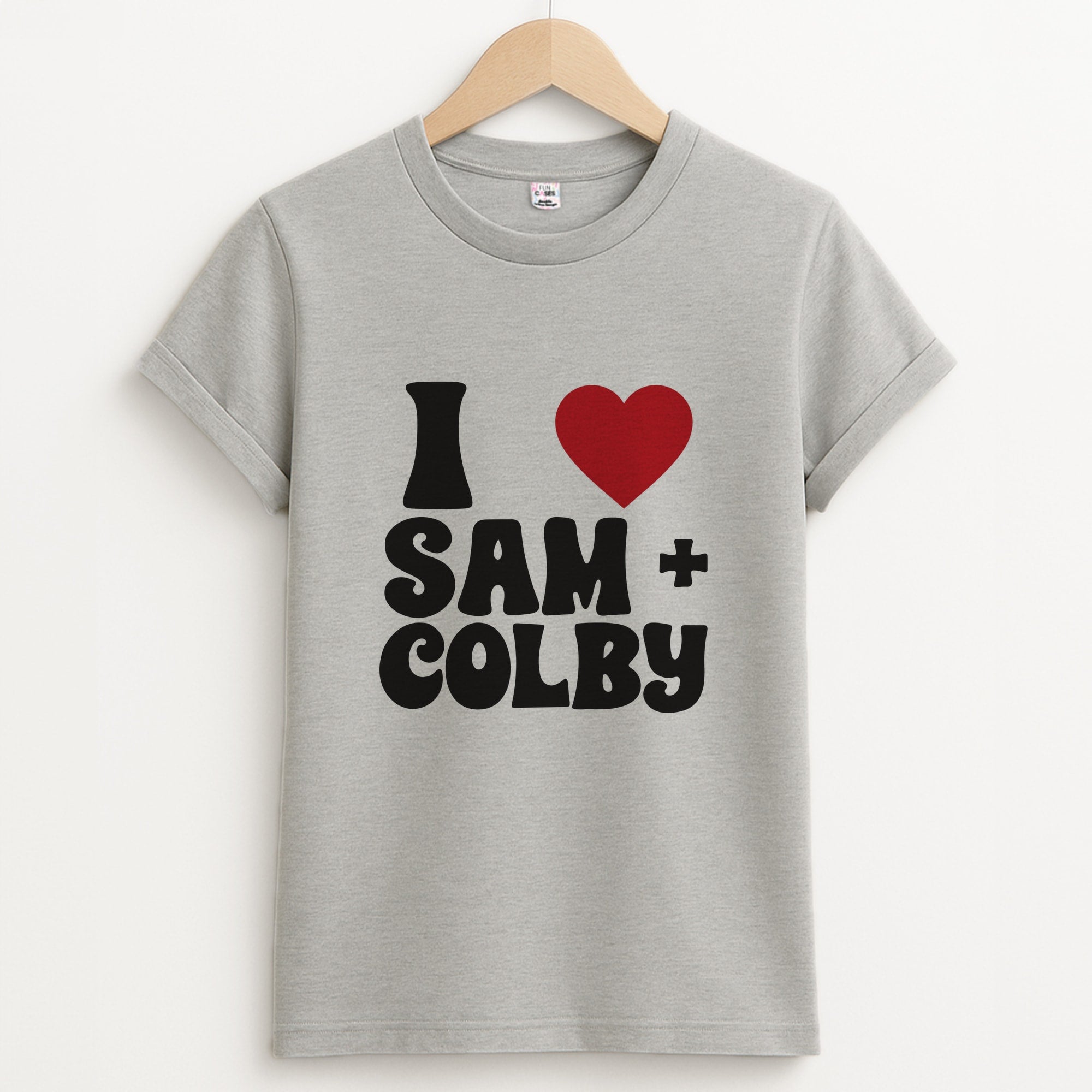 I Love S & C Unisex Grey T-Shirt