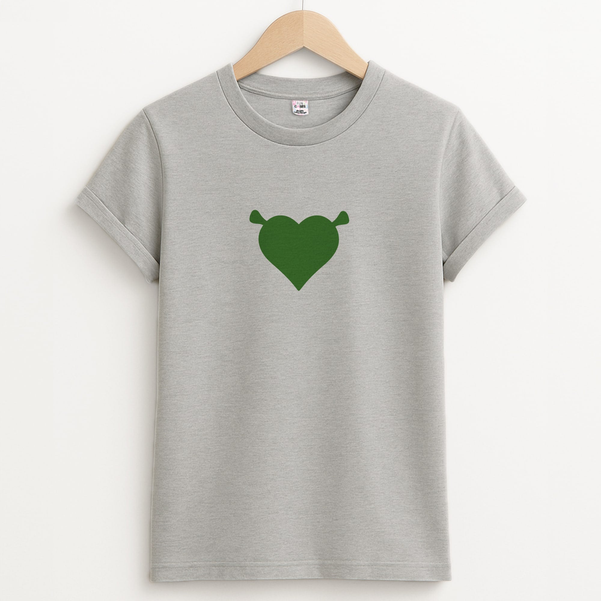 Green Ogre Heart Unisex Grey T-Shirt