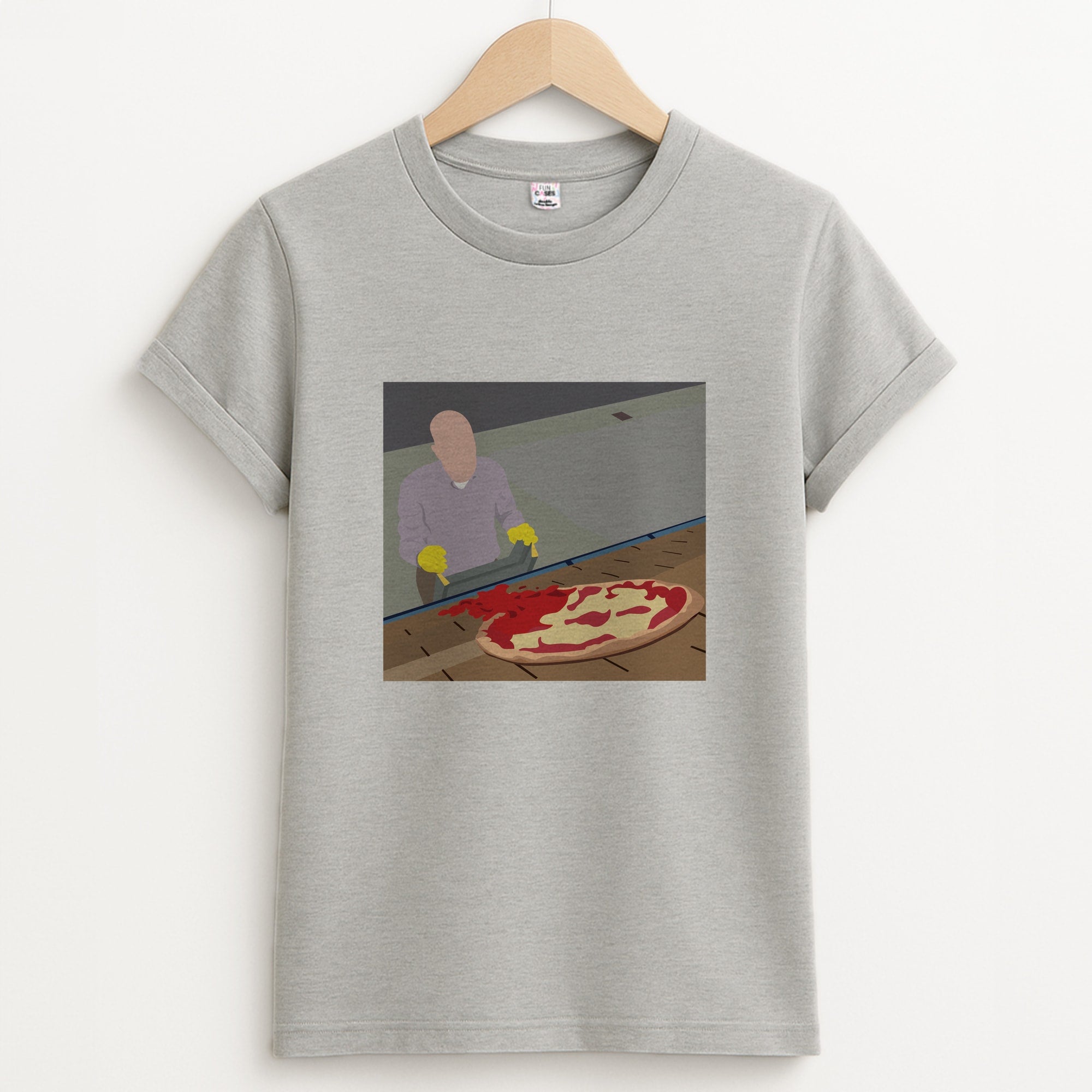 Pizza On The Roof Unisex Grey T-Shirt