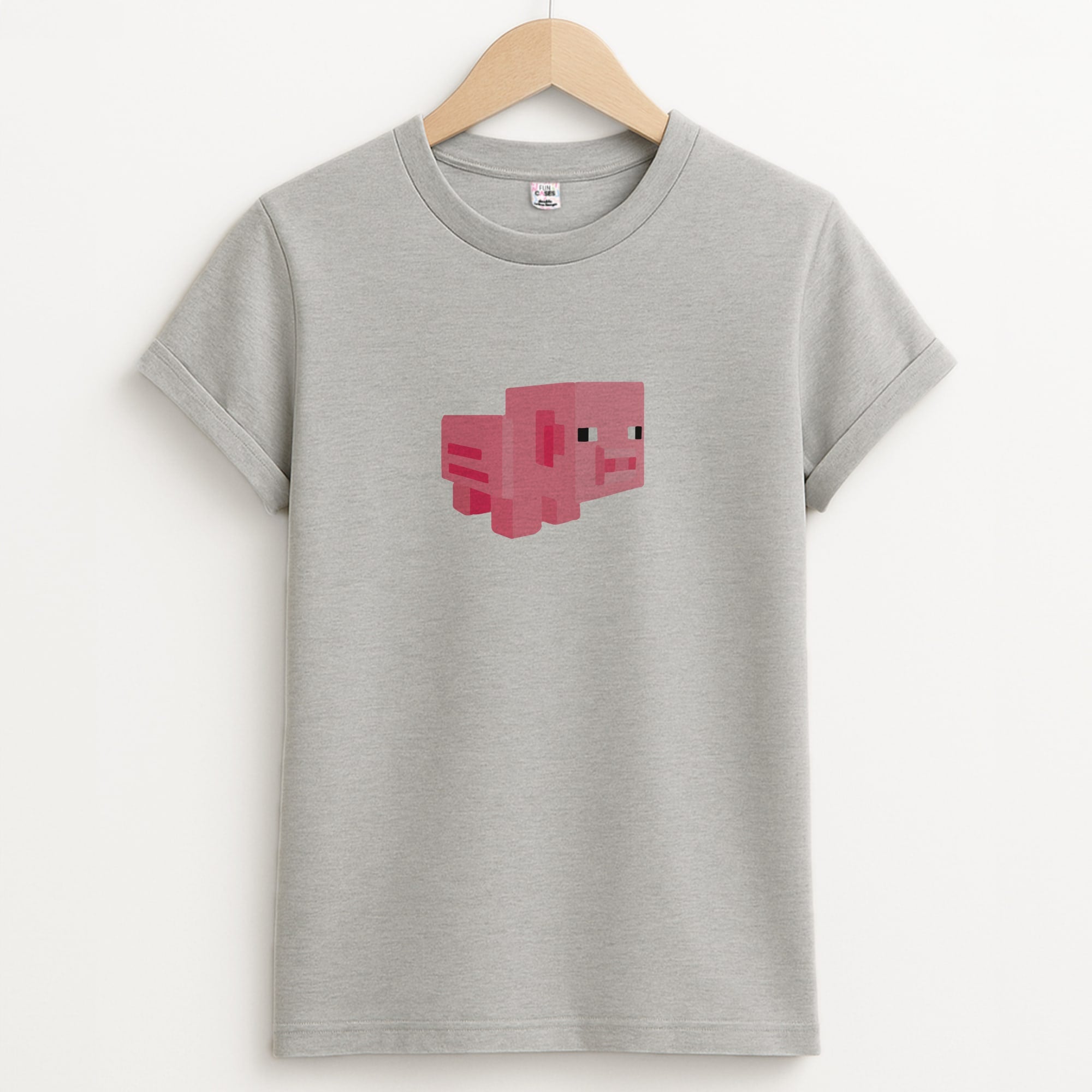 Mining Pig Unisex Grey T-Shirt