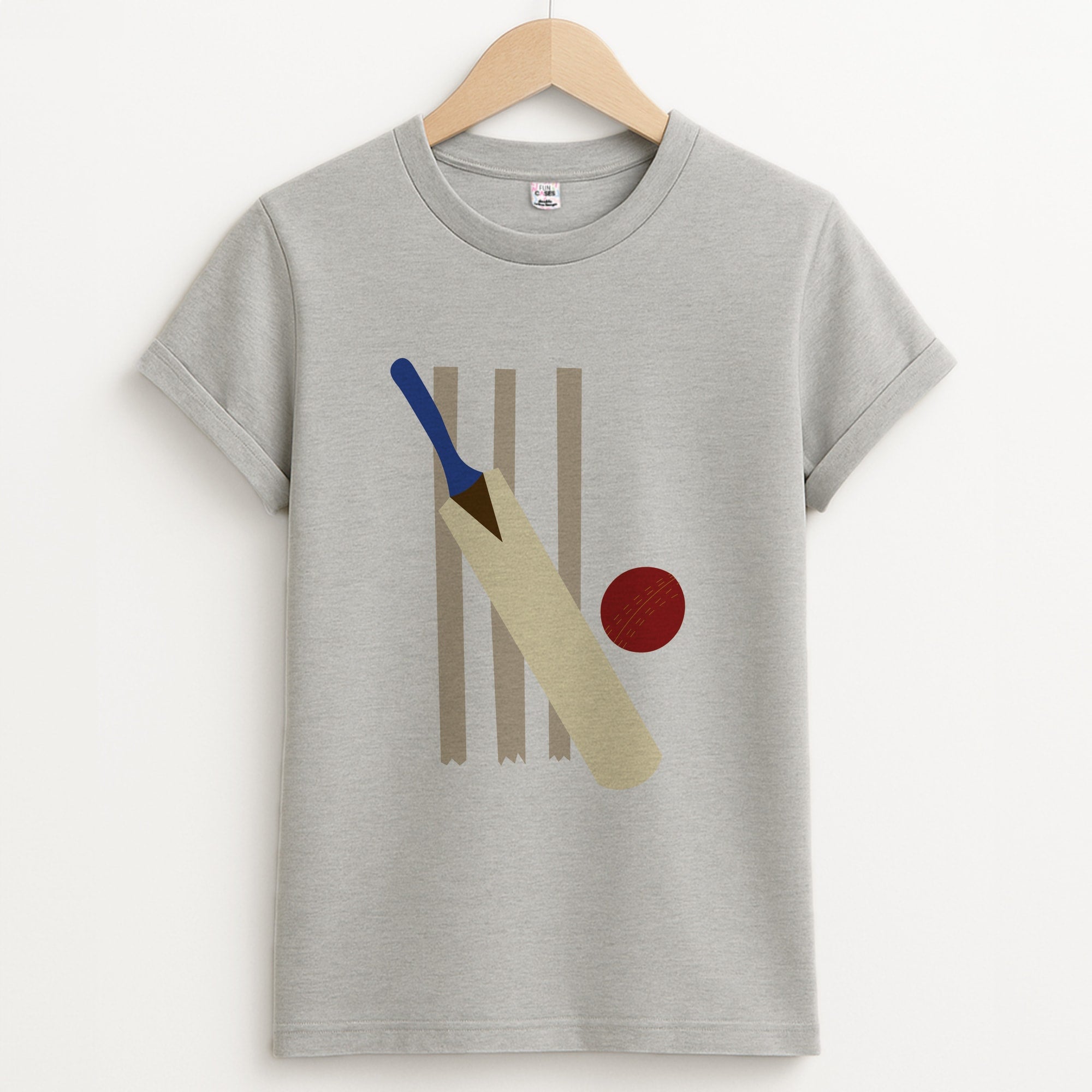 Wickets - Cricket Unisex Grey T-Shirt