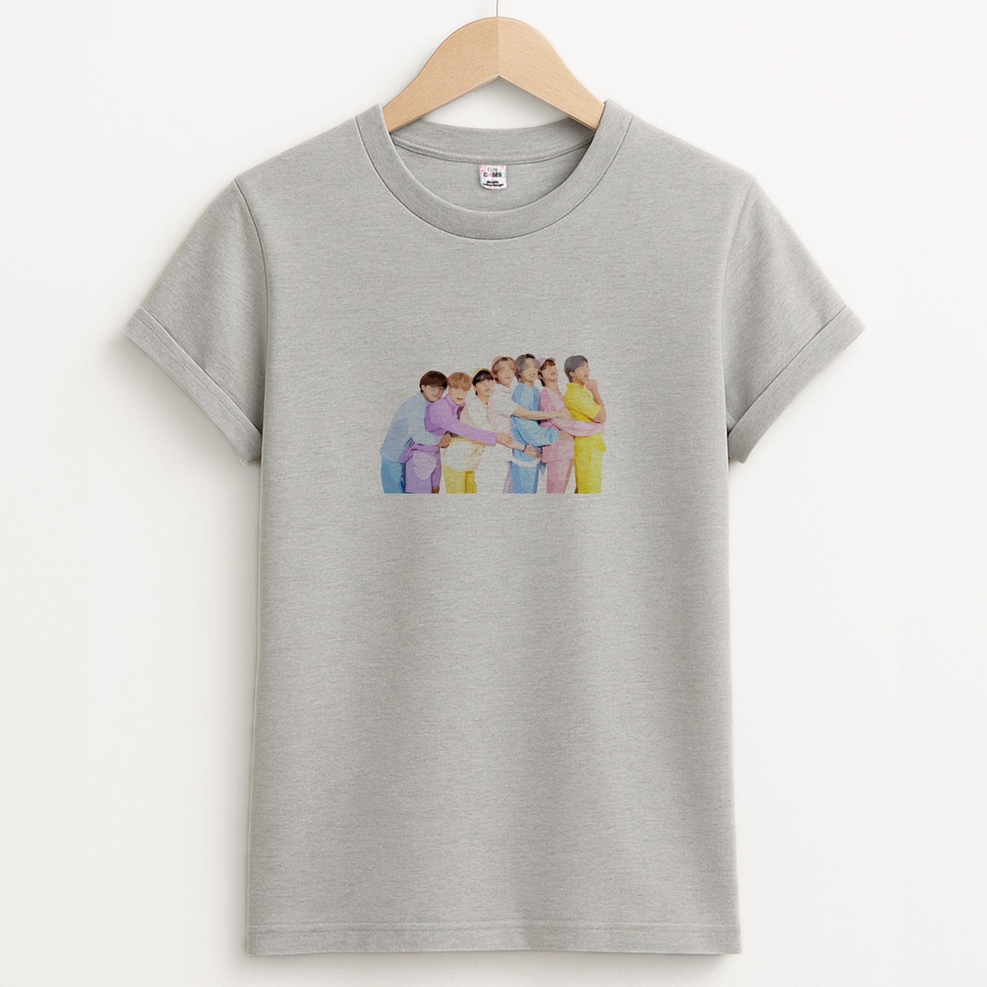 Colourful K-Pop Band Band Unisex Grey T-Shirt