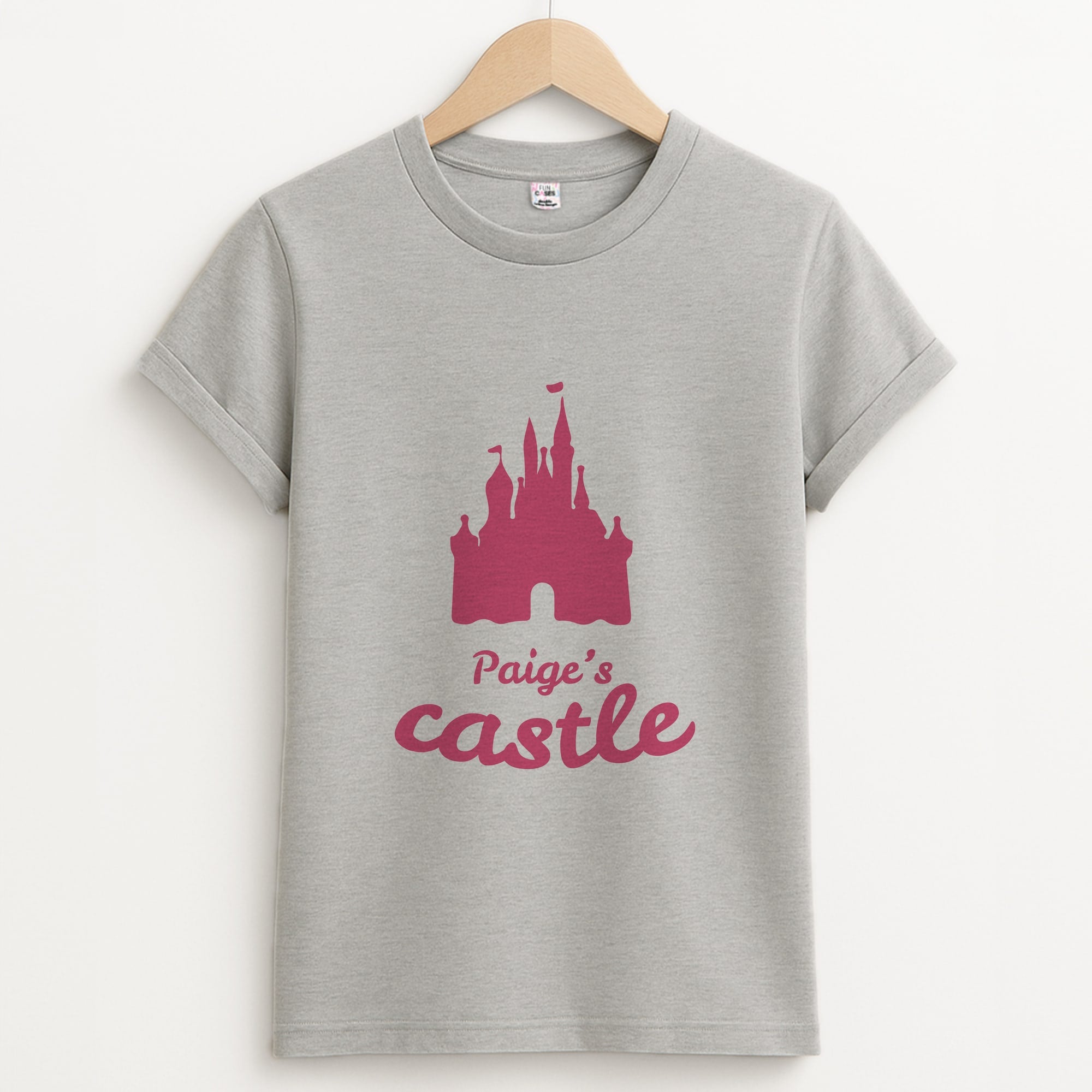 Fairytale Castle - Personalised Fairytale Unisex Grey T-Shirt
