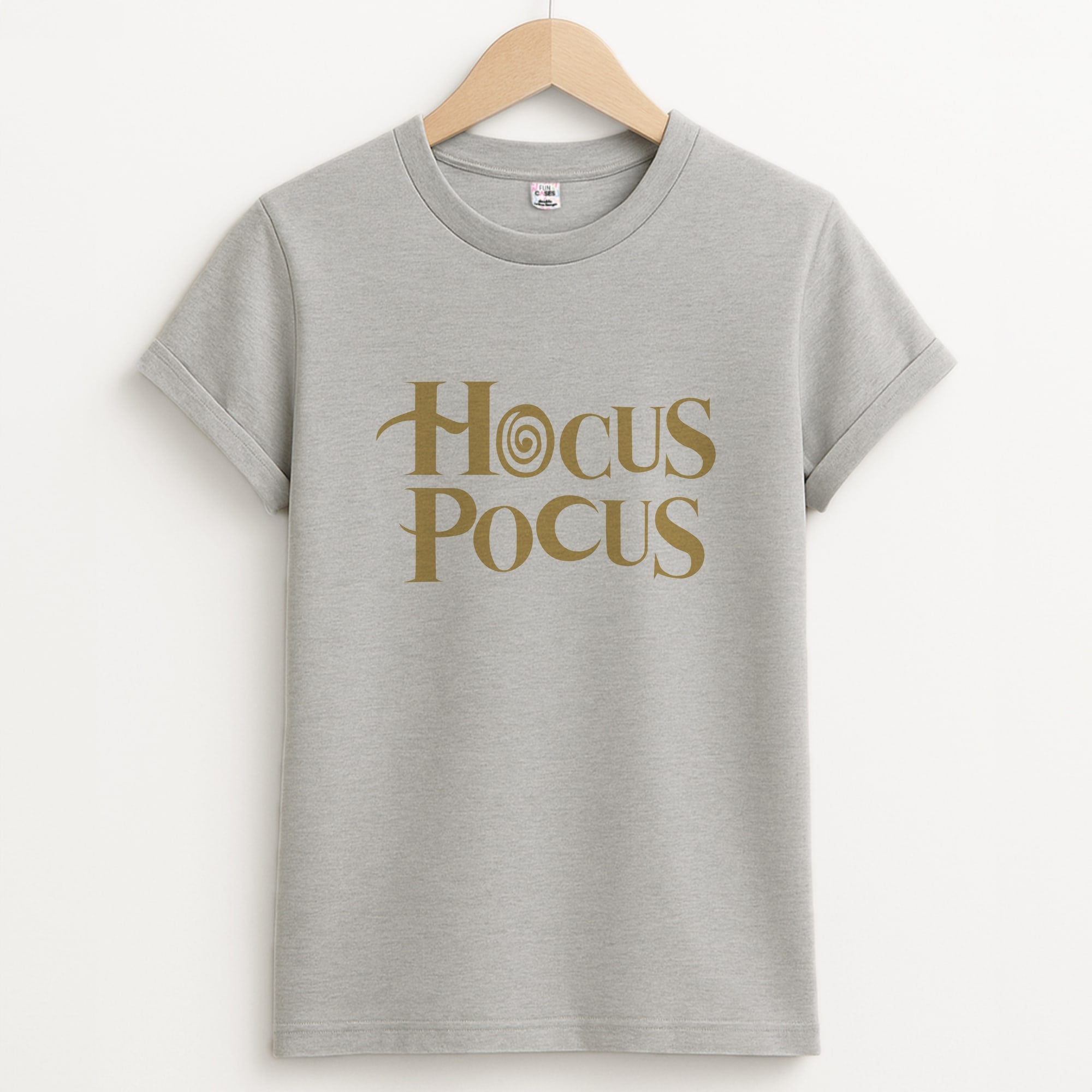 Text - Hocus Halloween Unisex Grey T-Shirt