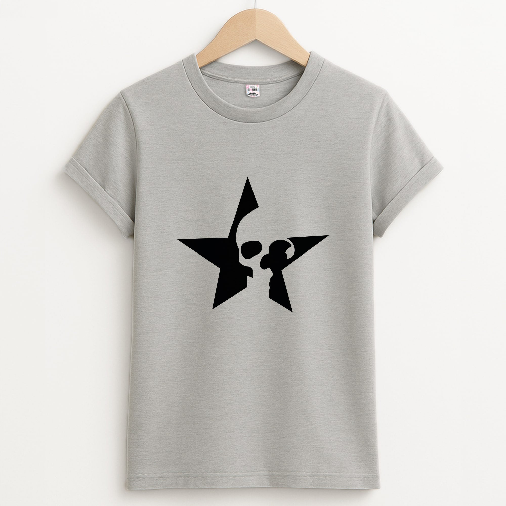 Skulls And Stars - Skate Aesthetic Unisex Grey T-Shirt