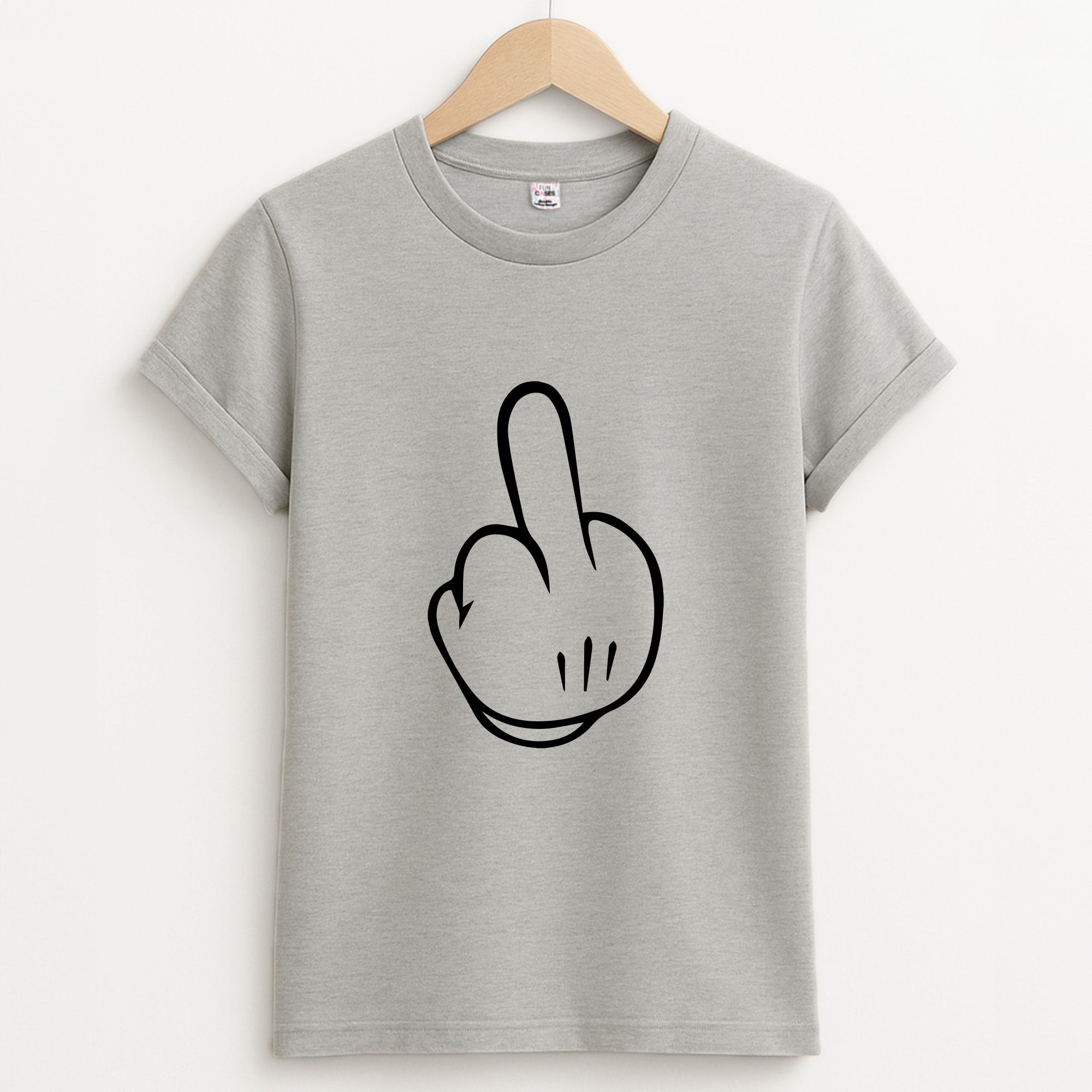 Fairytale Mouse Middle Finger Unisex Grey T-Shirt