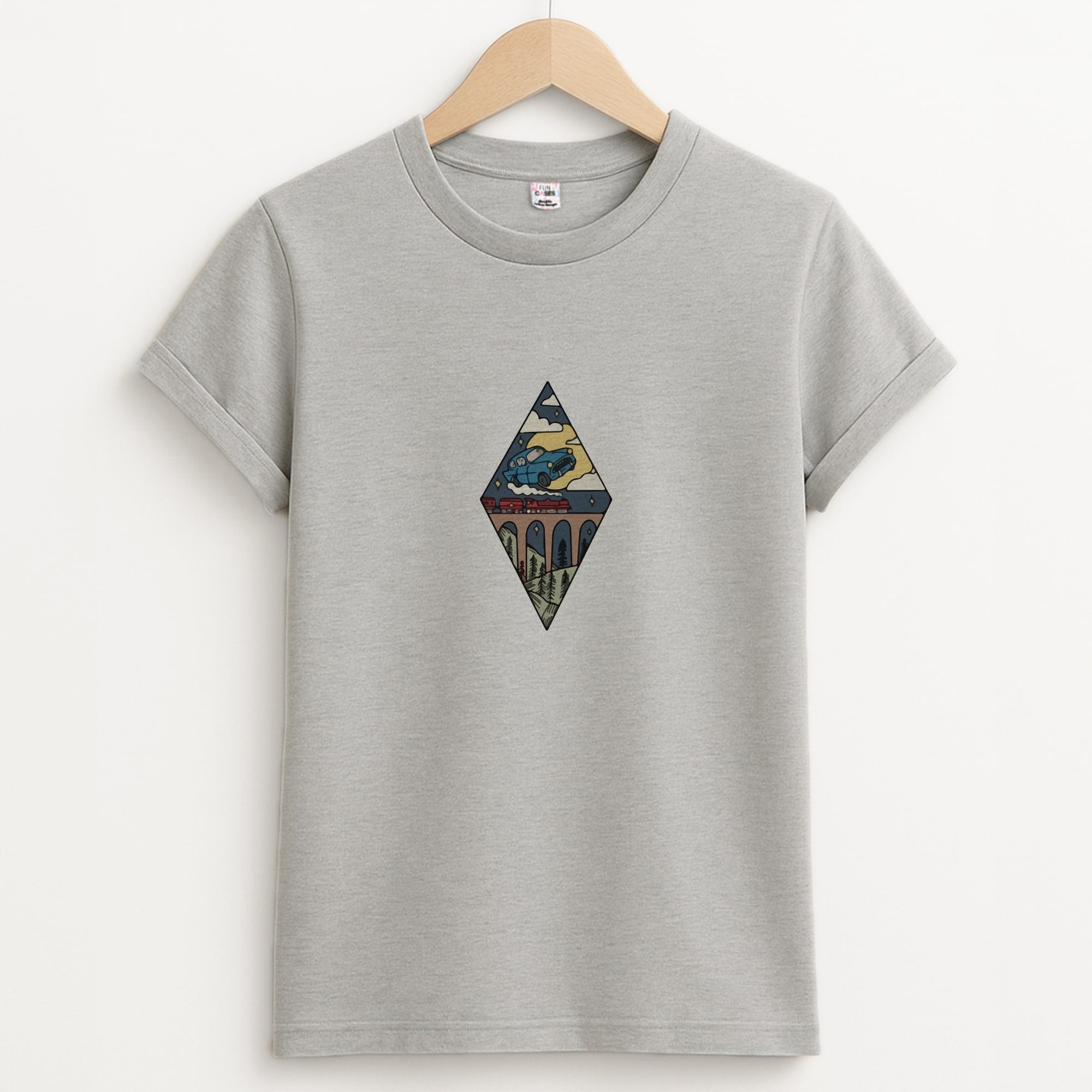 Flying Car Unisex Grey T-Shirt