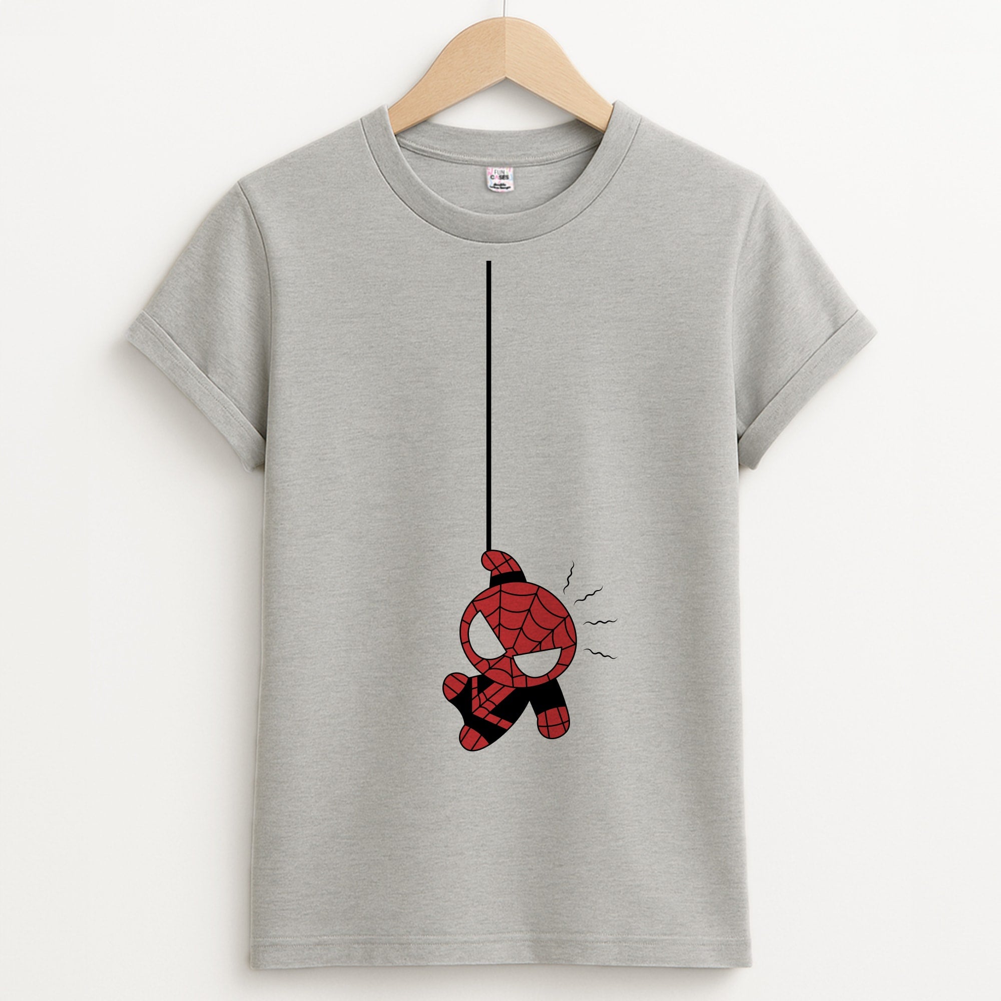 Gray Hanging Spider Hero Unisex Grey T-Shirt