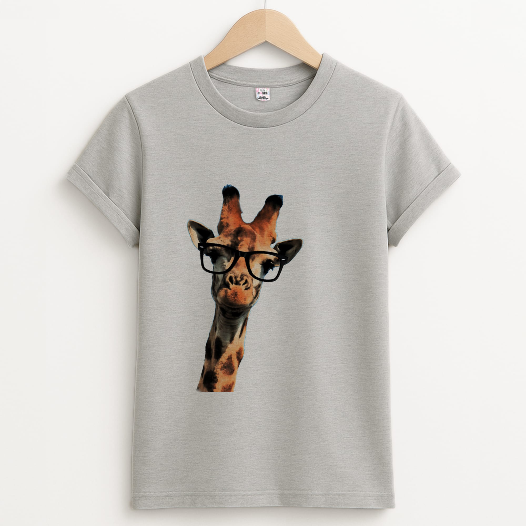 Hipster Giraffe Tumblr Unisex Grey T-Shirt