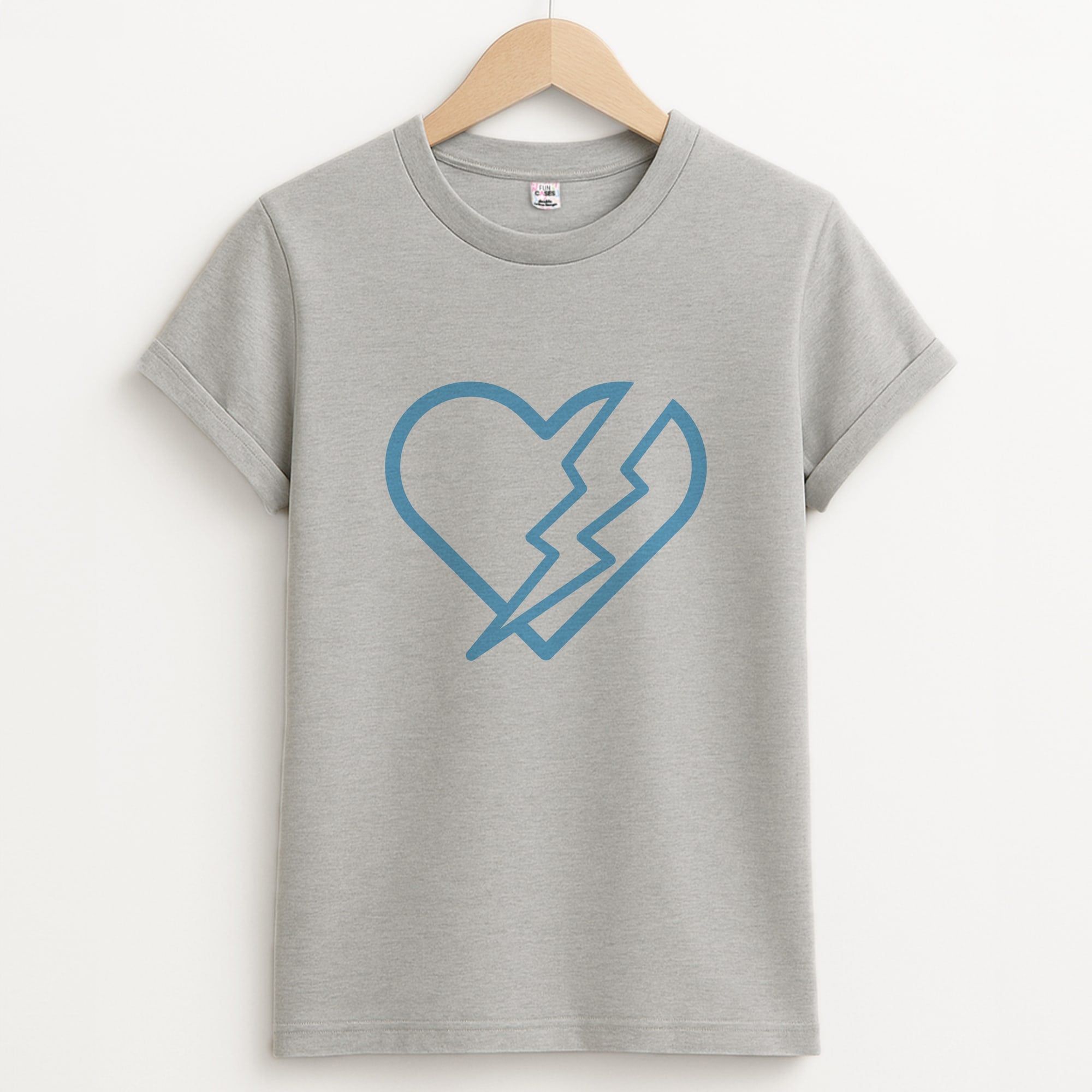 Lightning Heart Unisex Grey T-Shirt