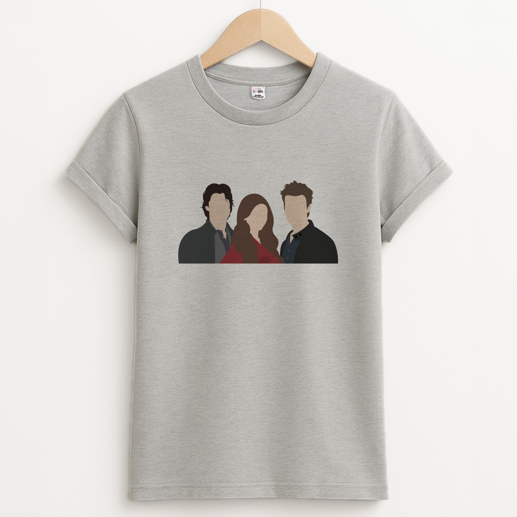 Elena, Damon And Stefan - VD Unisex Grey T-Shirt