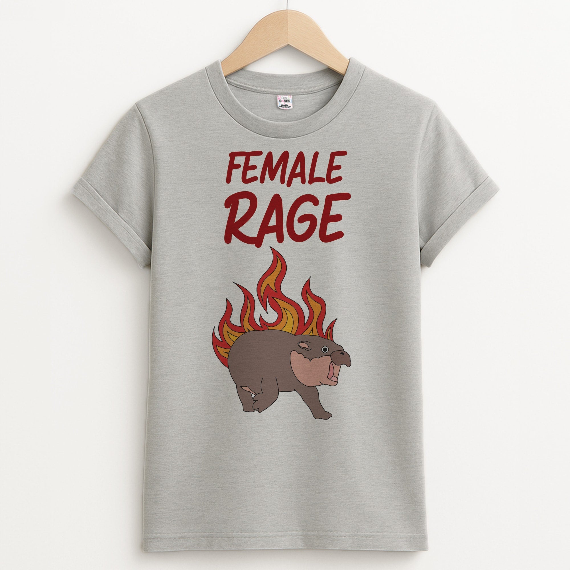 Female Rage Unisex Grey T-Shirt