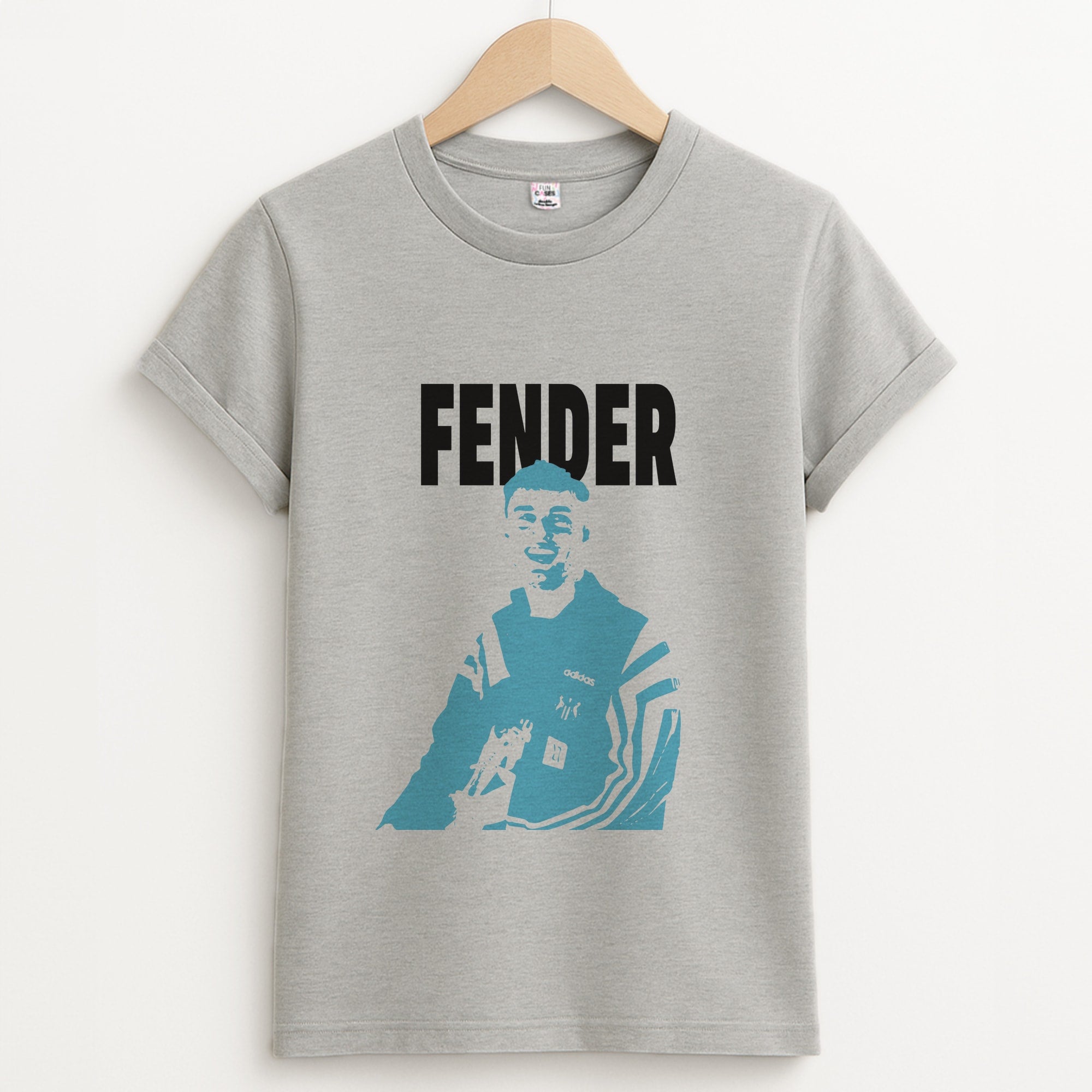Fender Silhouette Blue Unisex Grey T-Shirt