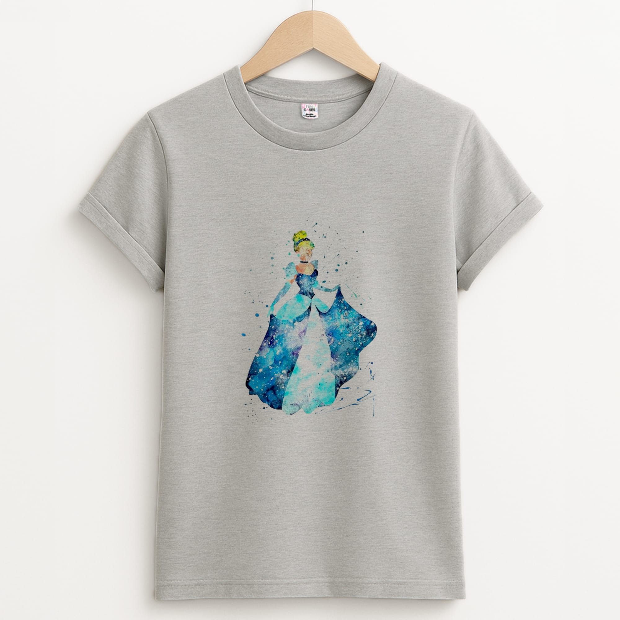 Watercolour Cinderella Fairytale Unisex Grey T-Shirt