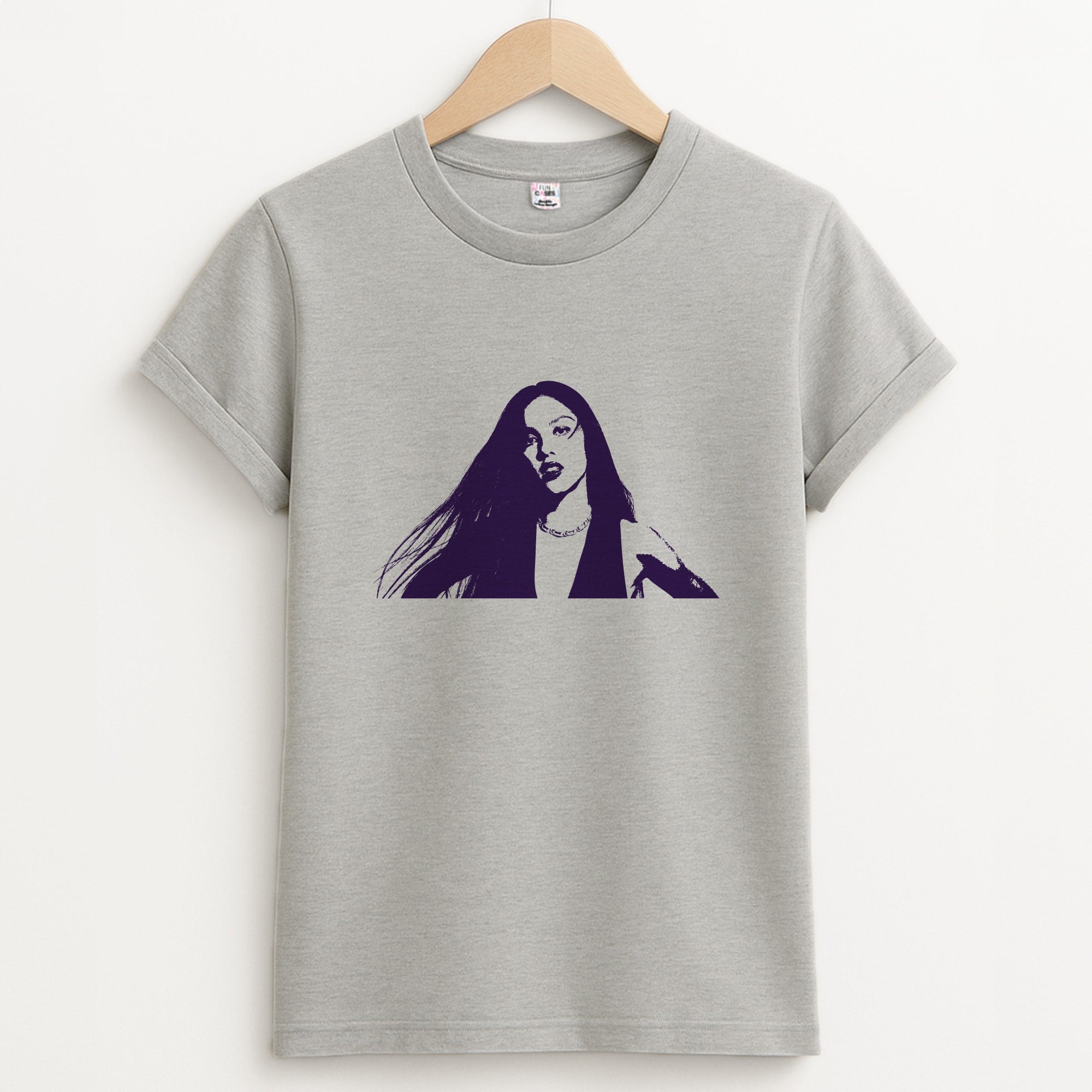 Stars And Butterflies Pattern Unisex Grey T-Shirt