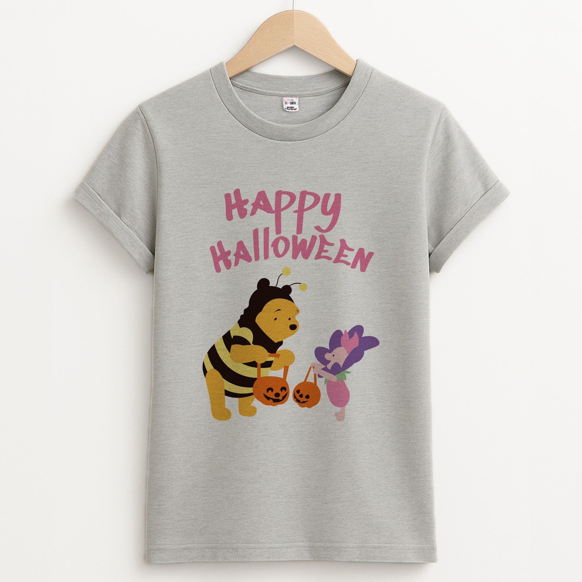Winnie Halloween Unisex Grey T-Shirt