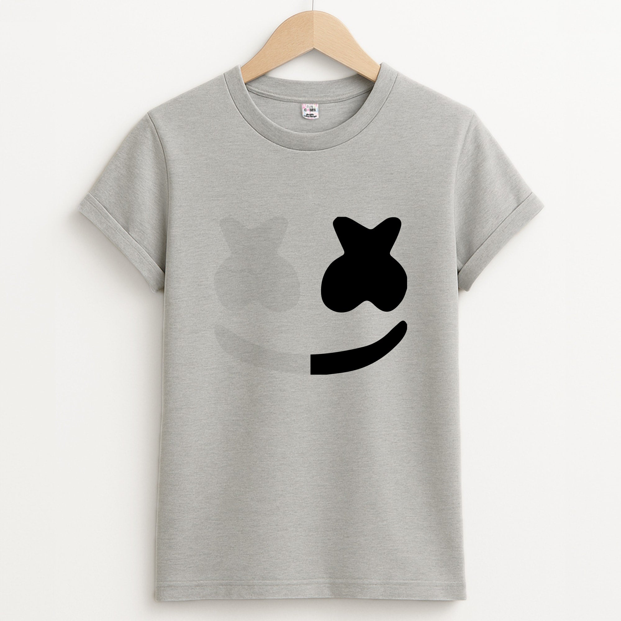 Dual Sides Helmet DJ Unisex Grey T-Shirt