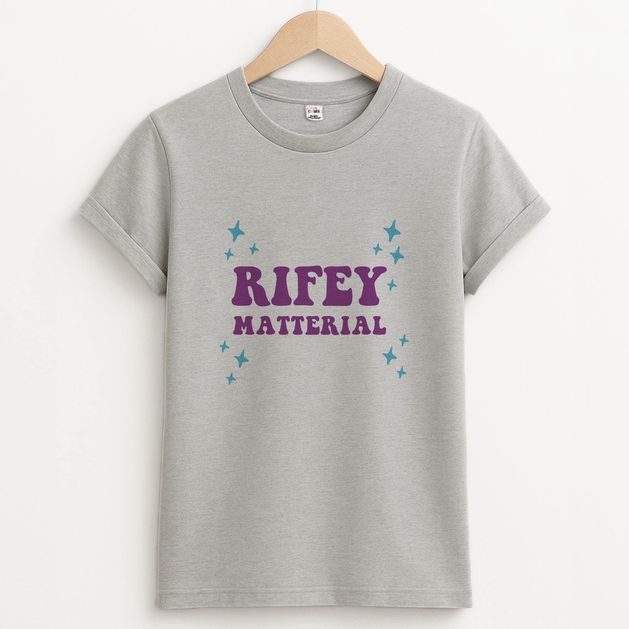 Rifey Material Unisex Grey T-Shirt