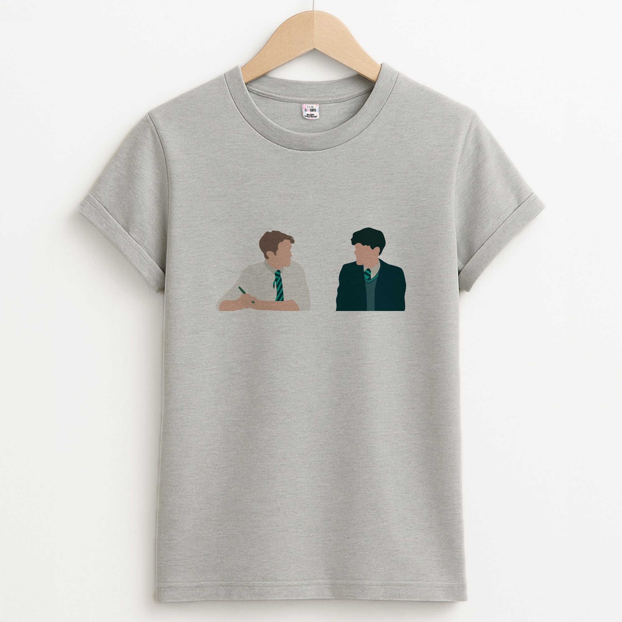 Blue And Yellow - Heart TV Unisex Grey T-Shirt