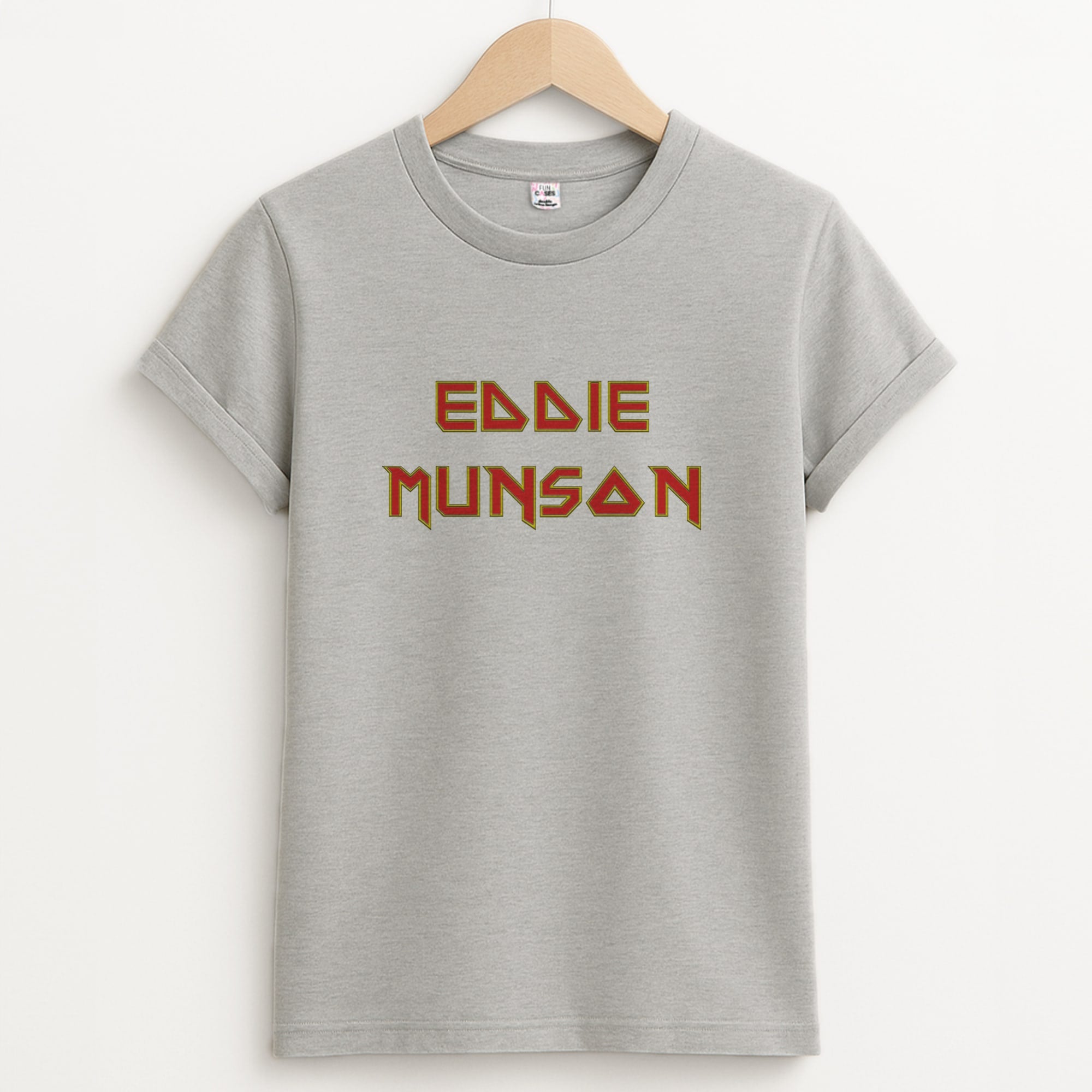 Eddie Munson Text Unisex Grey T-Shirt