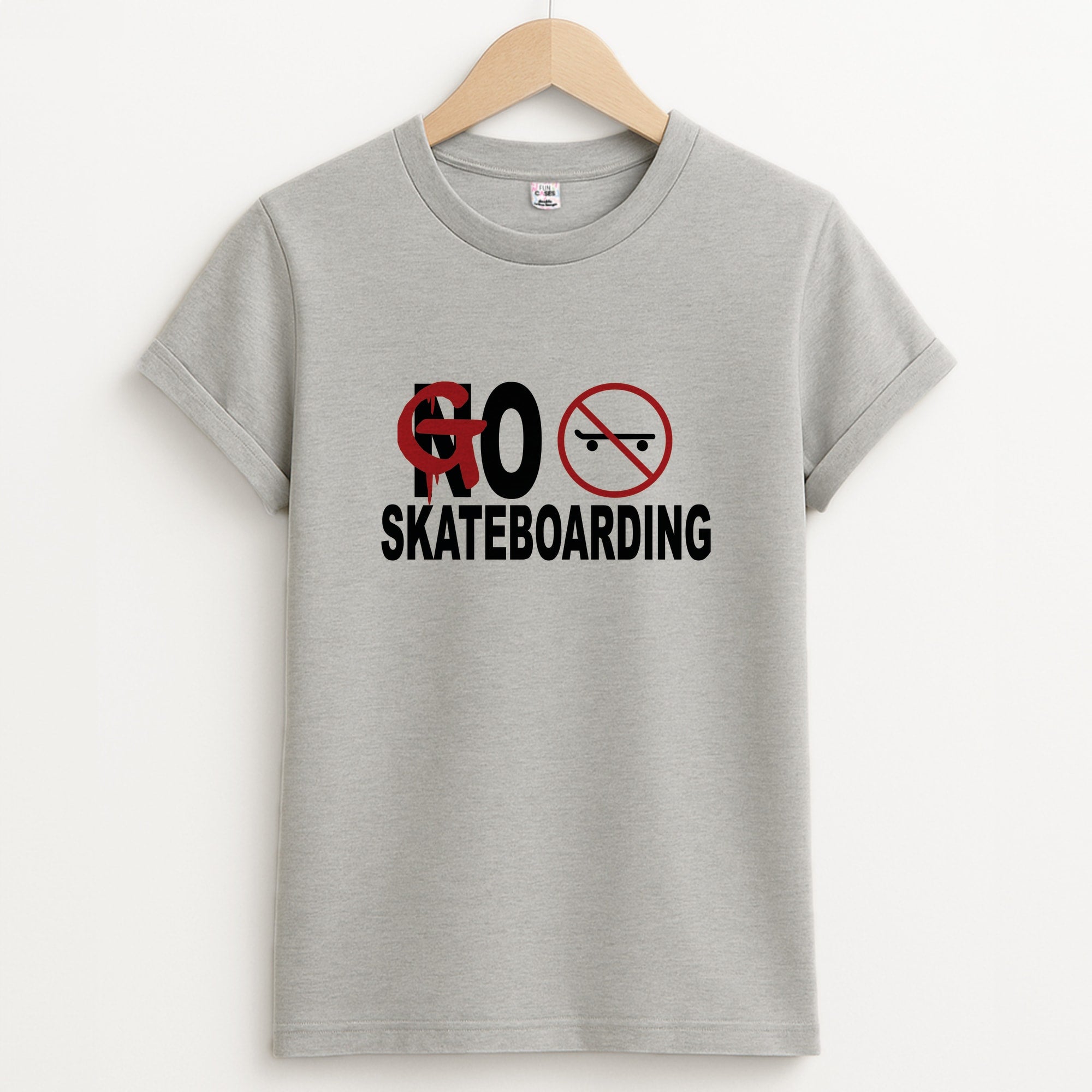 Go Skateboarding - Skate Aesthetic Unisex Grey T-Shirt