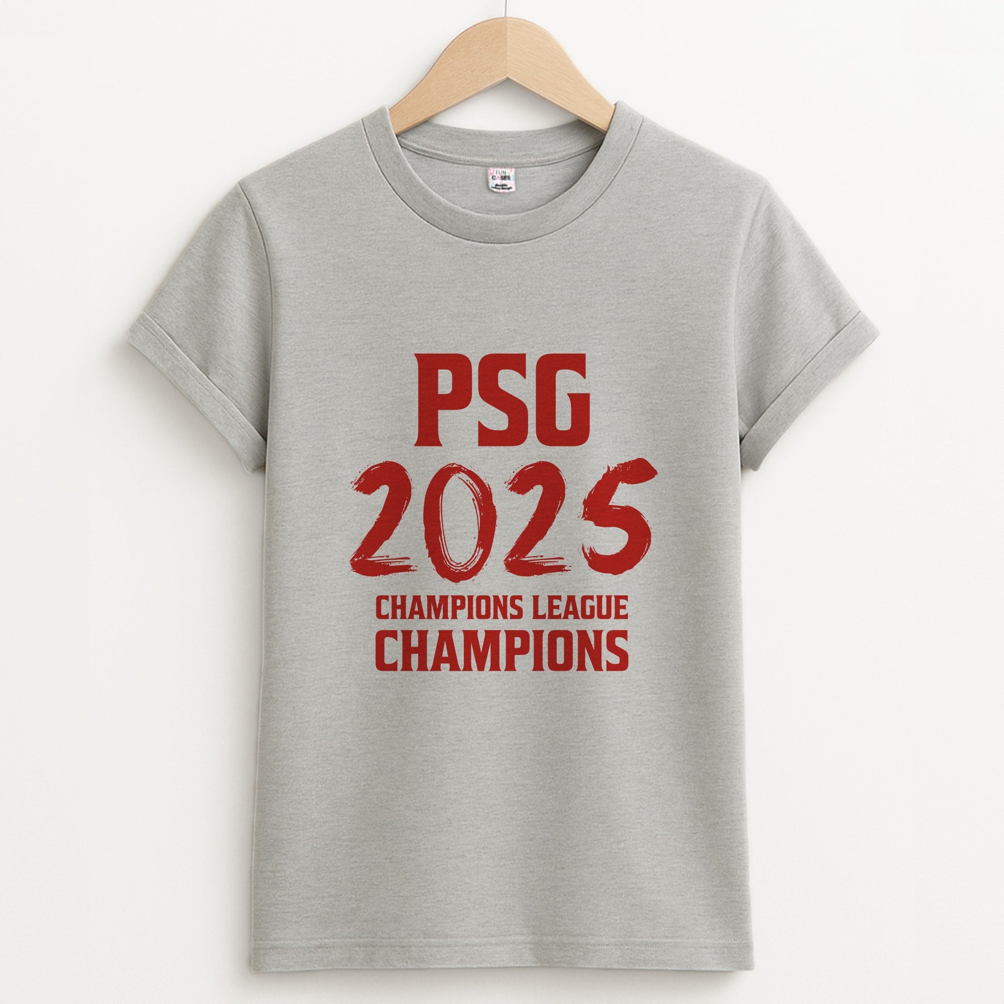 Champion League Winners 25 PSG Unisex Grey T-Shirt