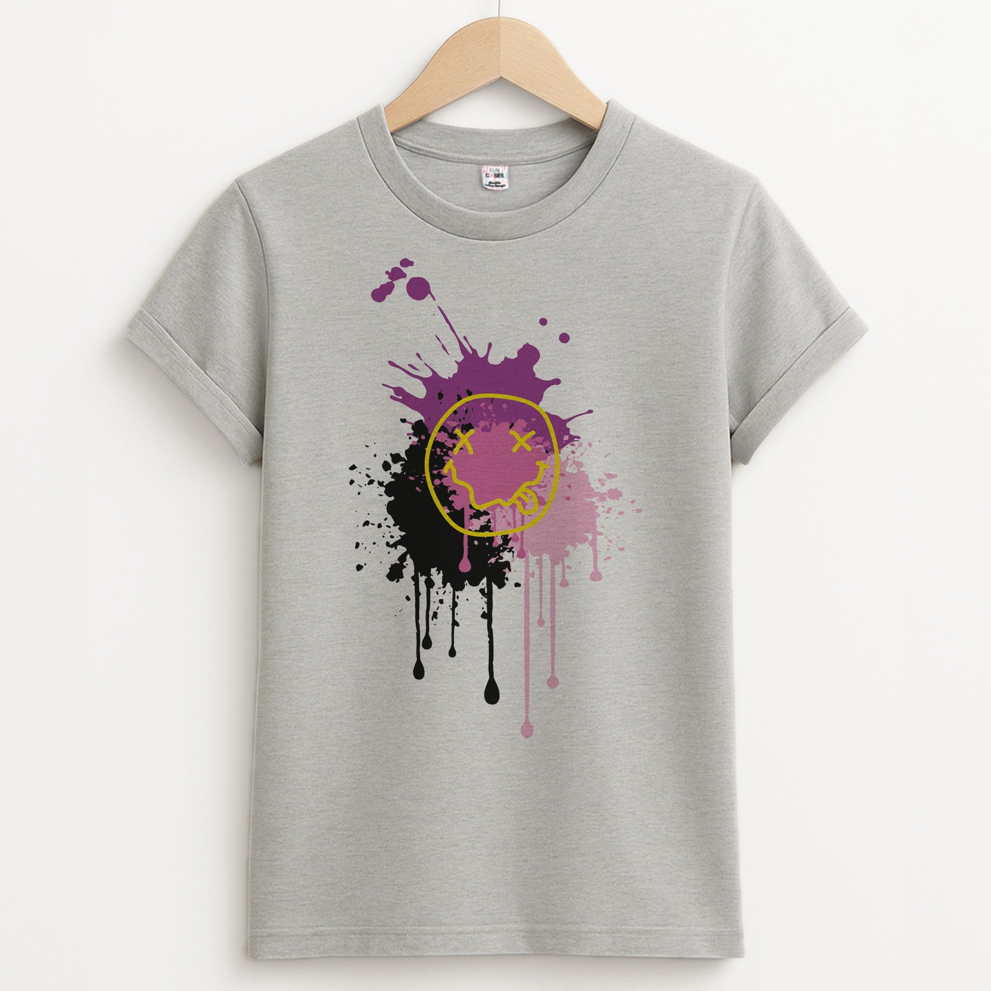 Pink Graffiti - Skate Aesthetic Unisex Grey T-Shirt