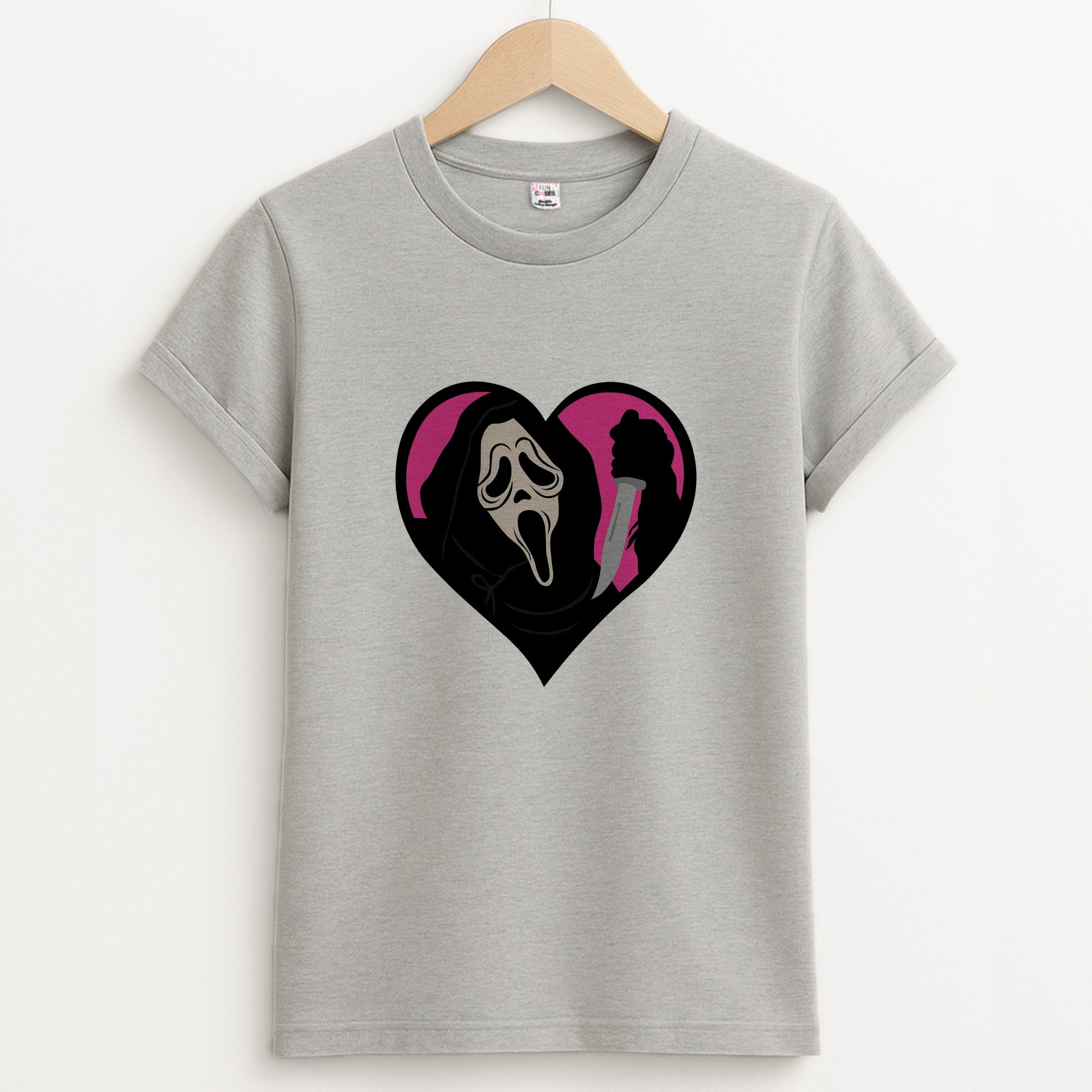 Heart face - Halloween Unisex Grey T-Shirt