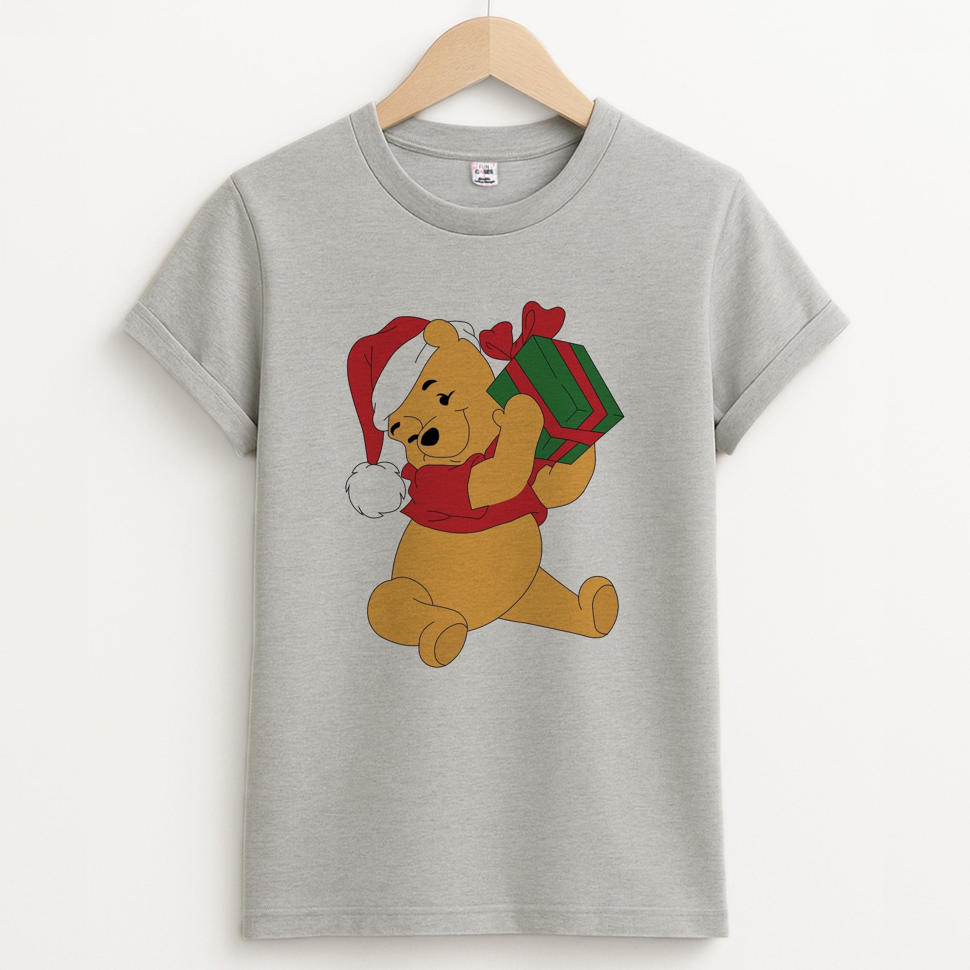 Winnie Christmas Unisex Grey T-Shirt