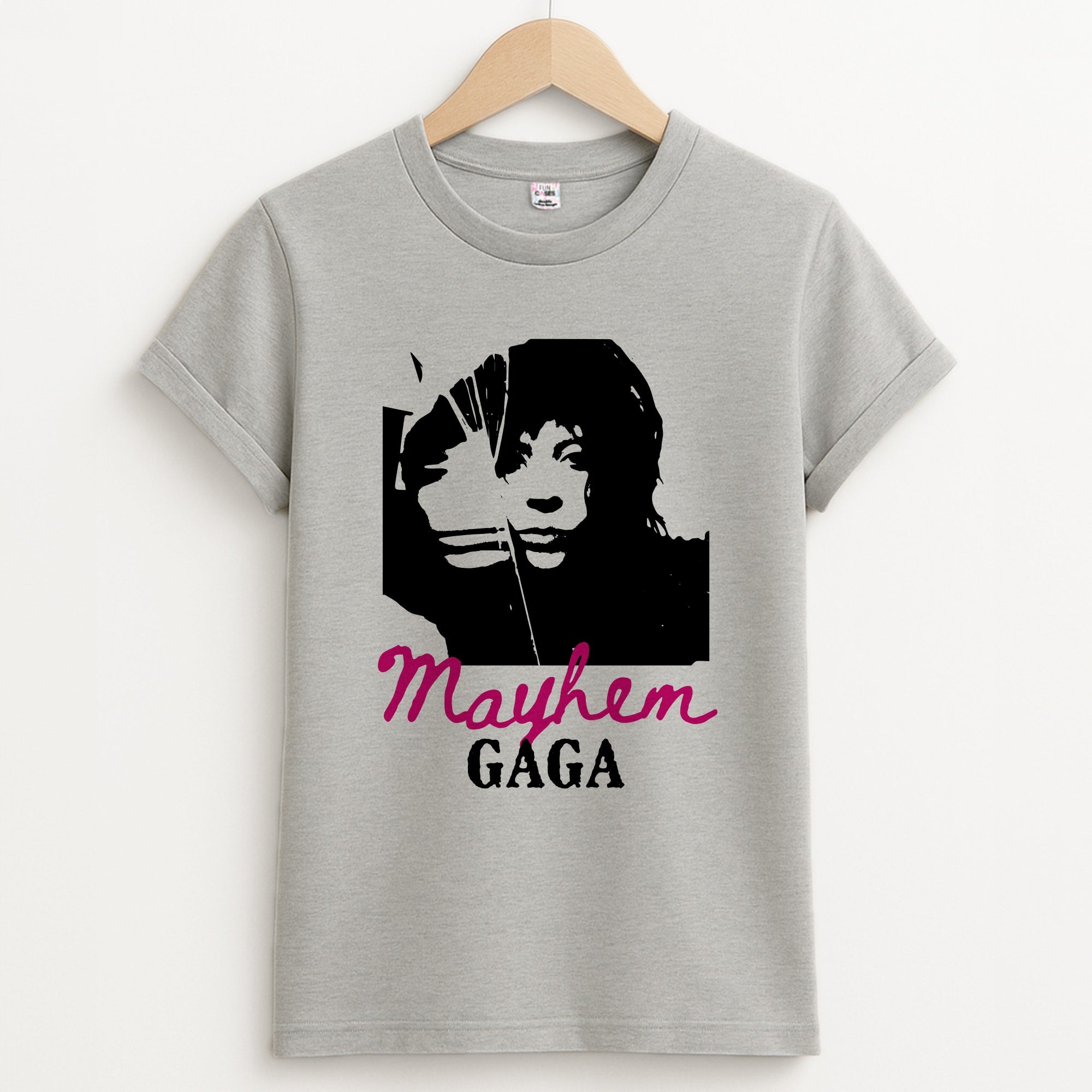 Pink Mayhem Gaga Unisex Grey T-Shirt