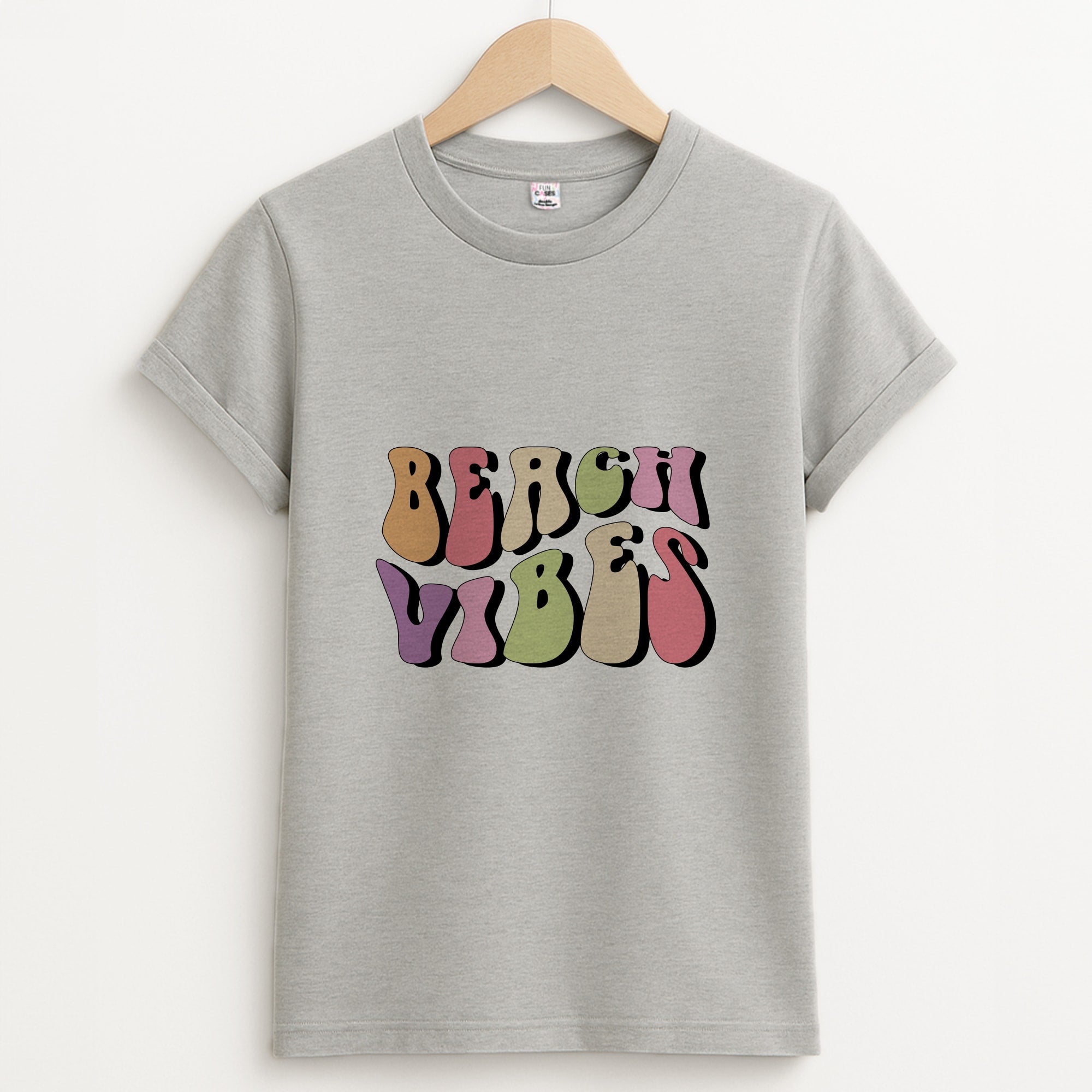 Pastel Beach Vibes Unisex Grey T-Shirt