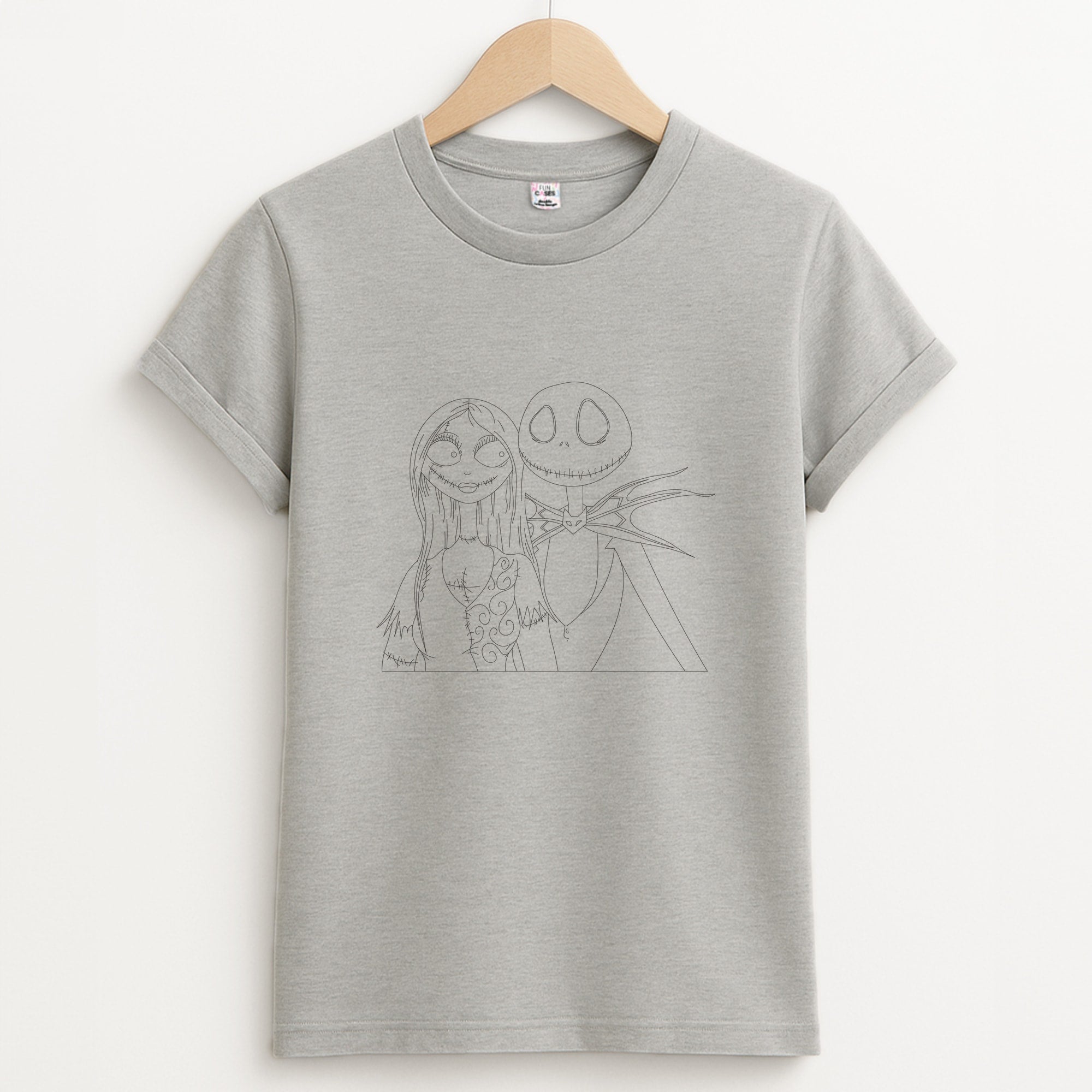 Jack And Sally - TNBC Unisex Grey T-Shirt