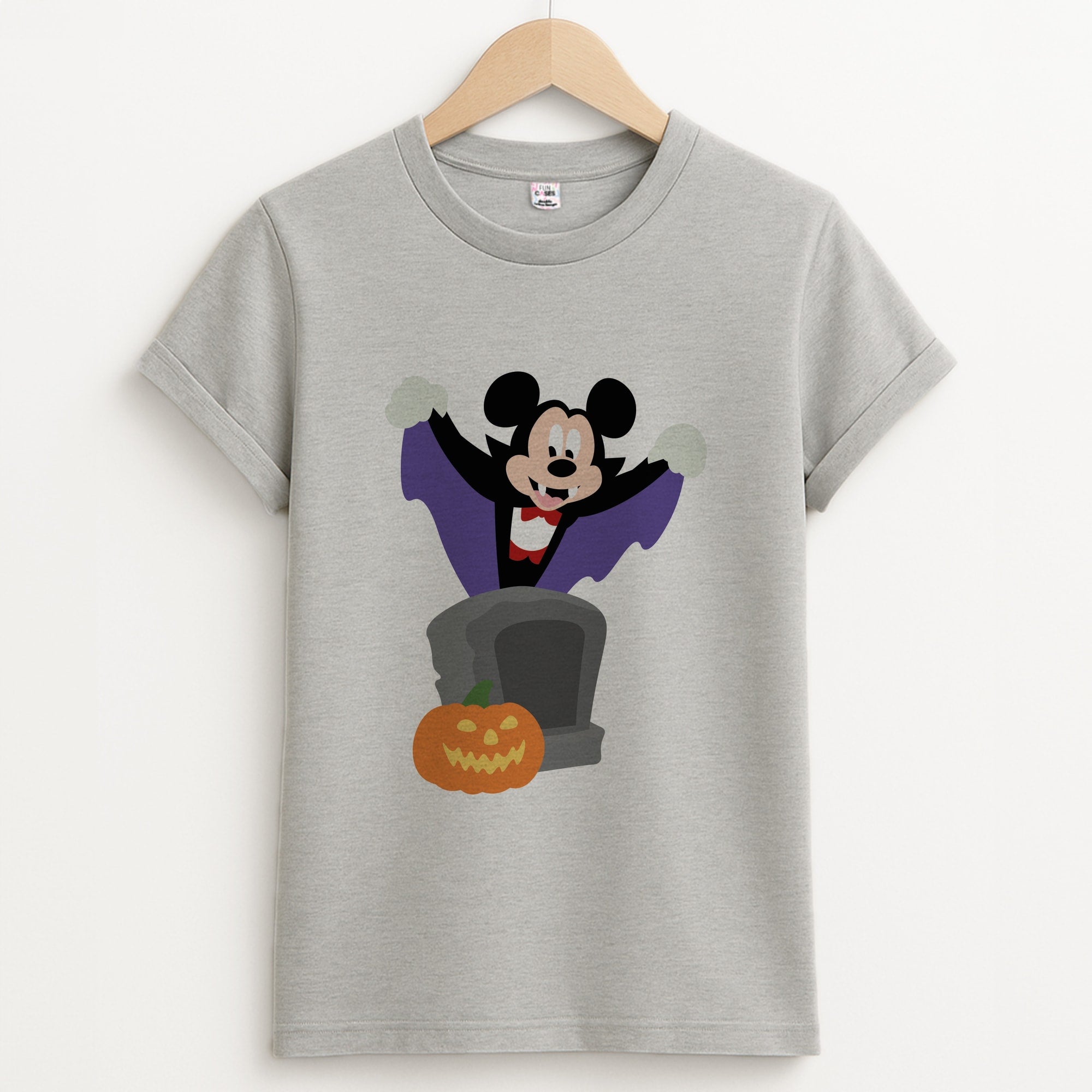 Vampire Mouse Halloween Unisex Grey T-Shirt