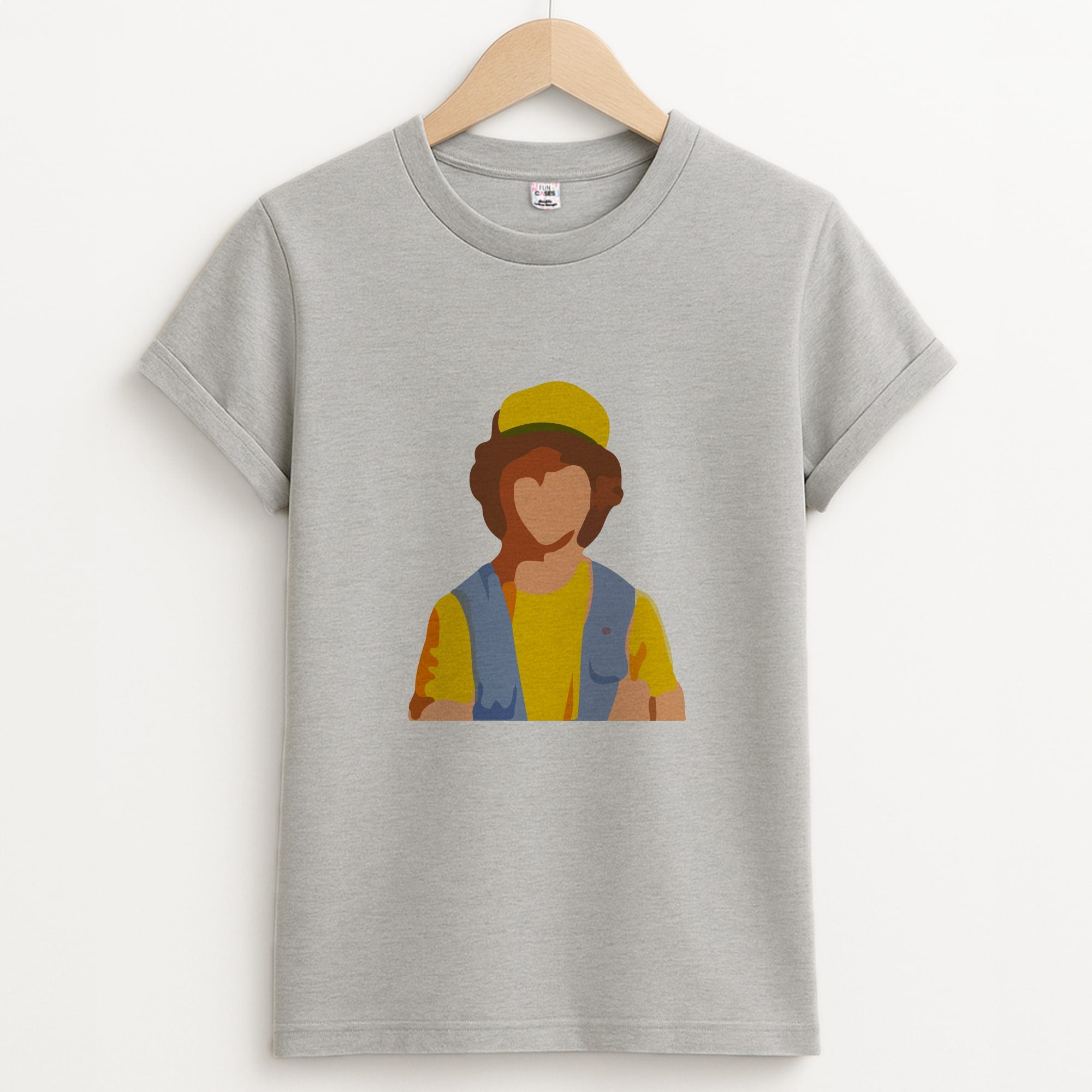 Faceless Dustin - Stranger Things Unisex Grey T-Shirt