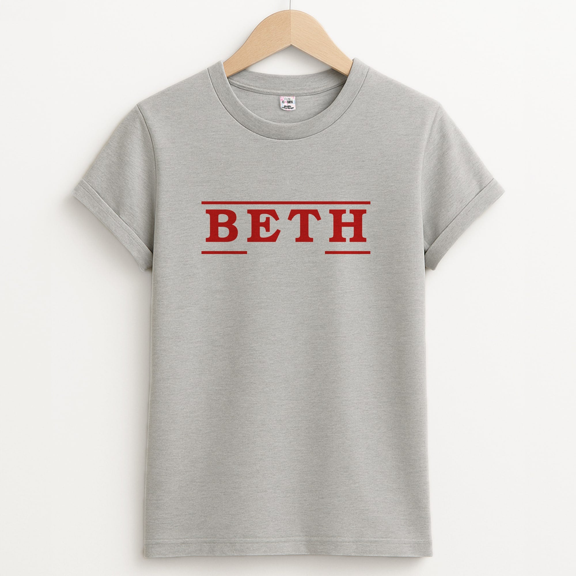 Title - Personalised Stranger Unisex Grey T-Shirt
