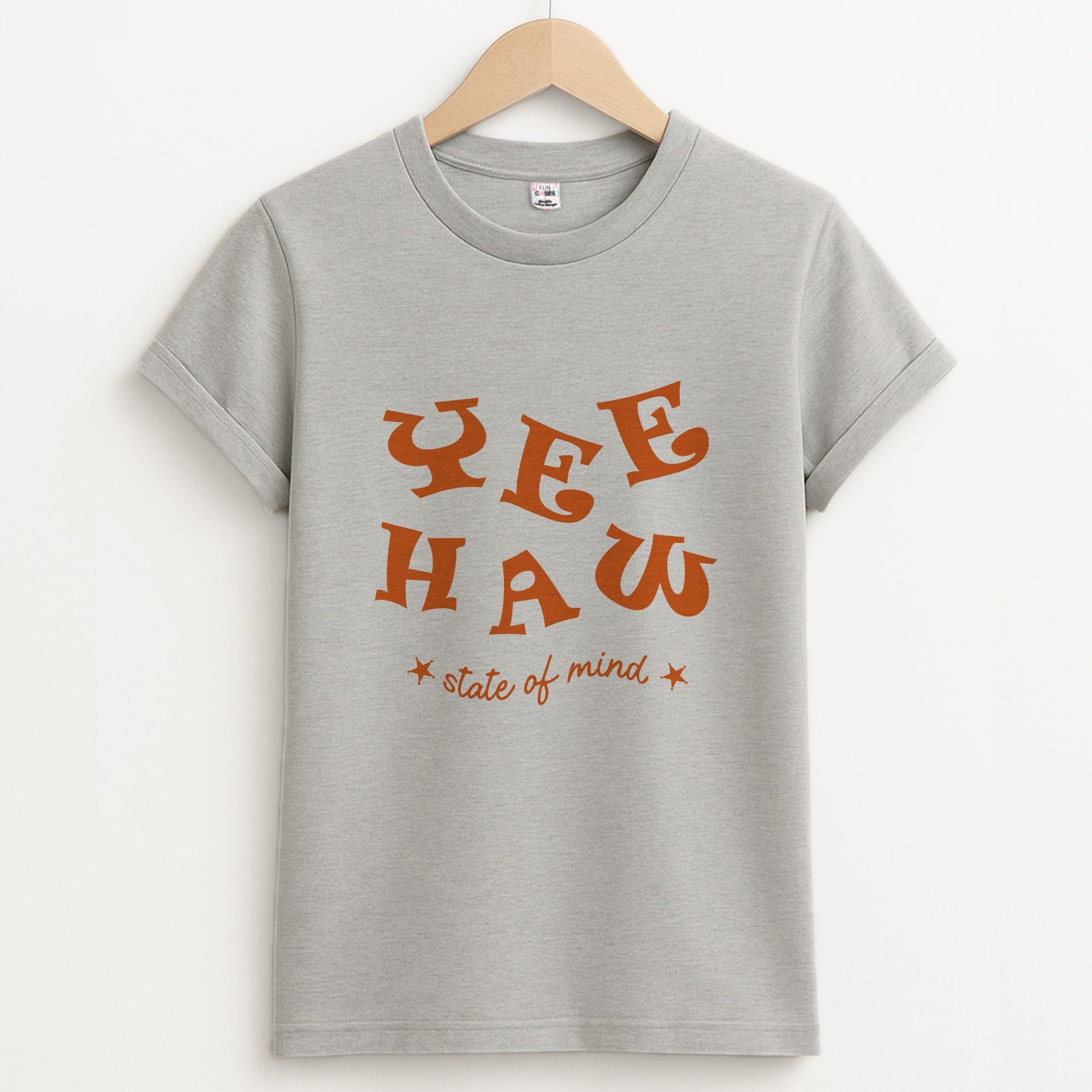 Yee-Haw State Of Mind Unisex Grey T-Shirt