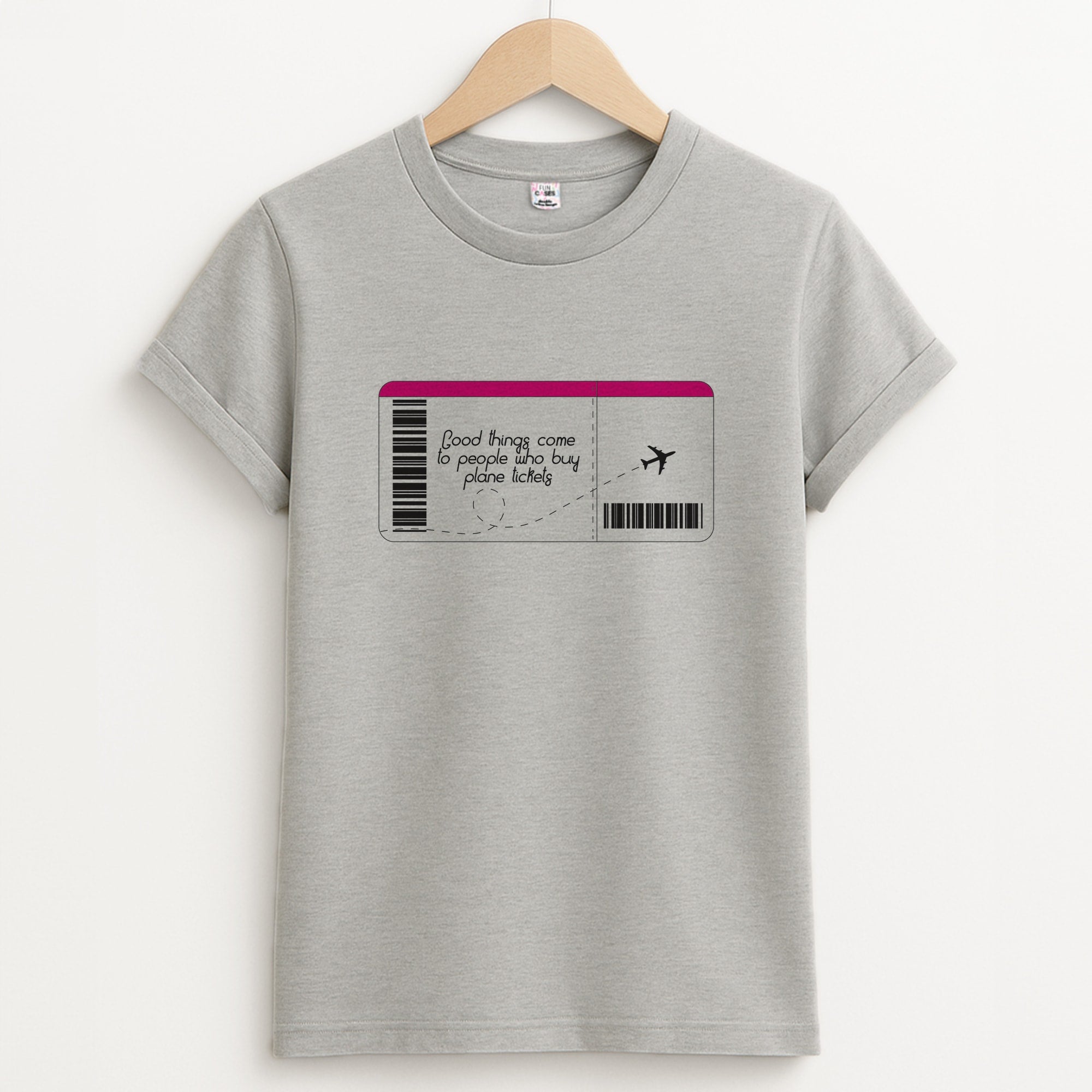 Buy Plane Tickets - Travel Unisex Grey T-Shirt