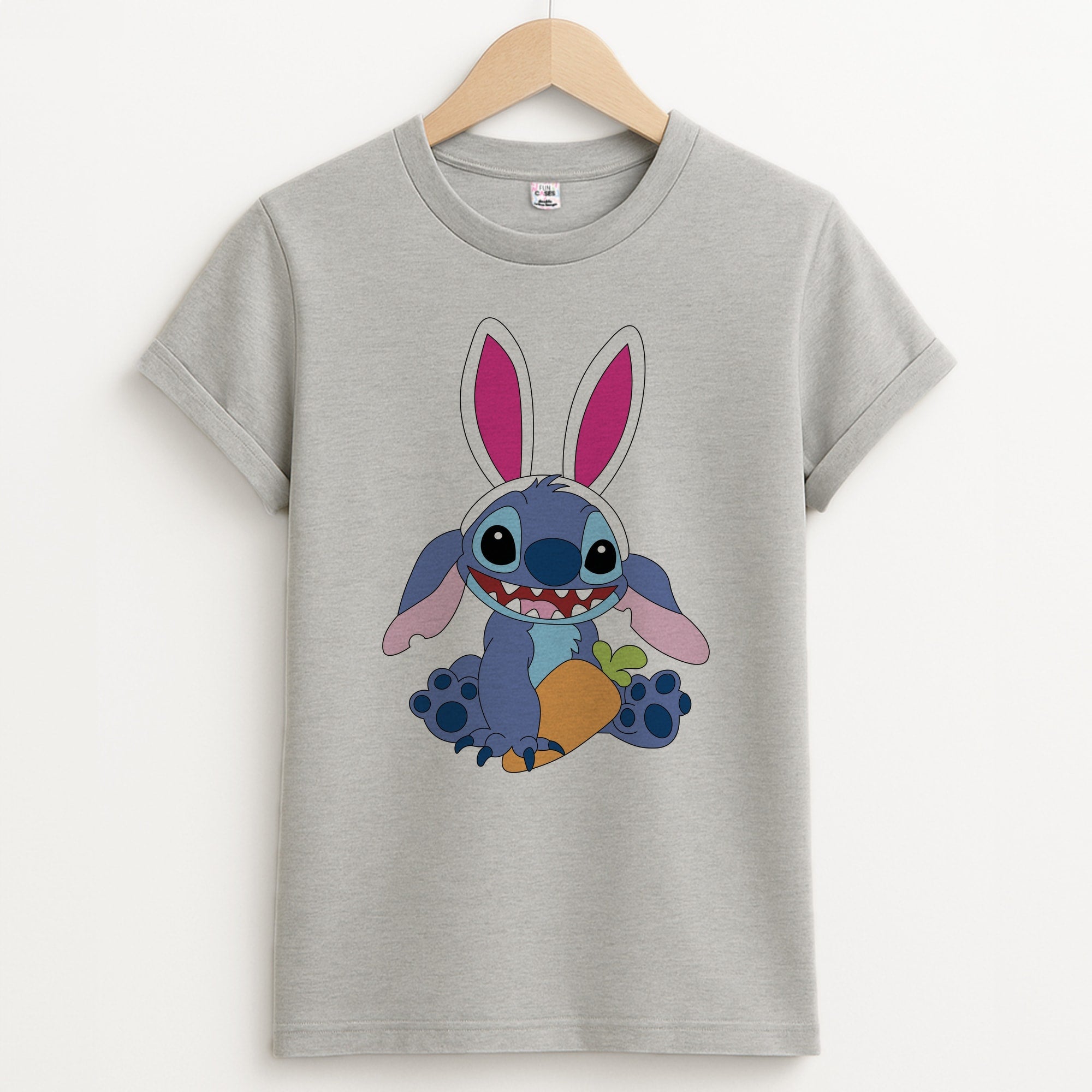 Easter Bunny Blue Alien Unisex Grey T-Shirt