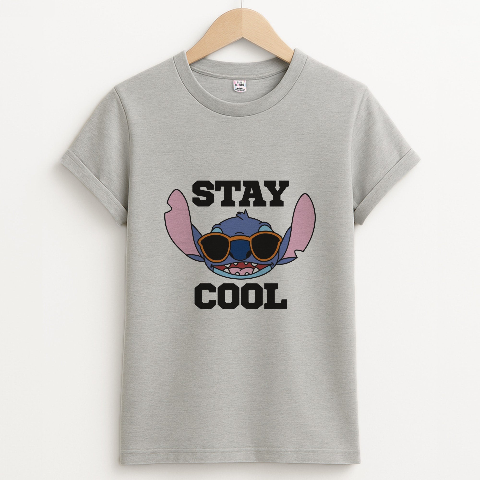 Stay Cool Blue Alien Unisex Grey T-Shirt