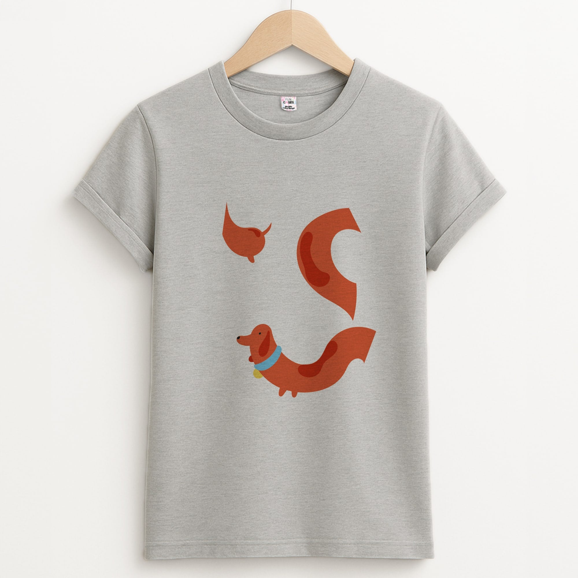 Sausage dog wrapped round - Dachshunds Unisex Grey T-Shirt