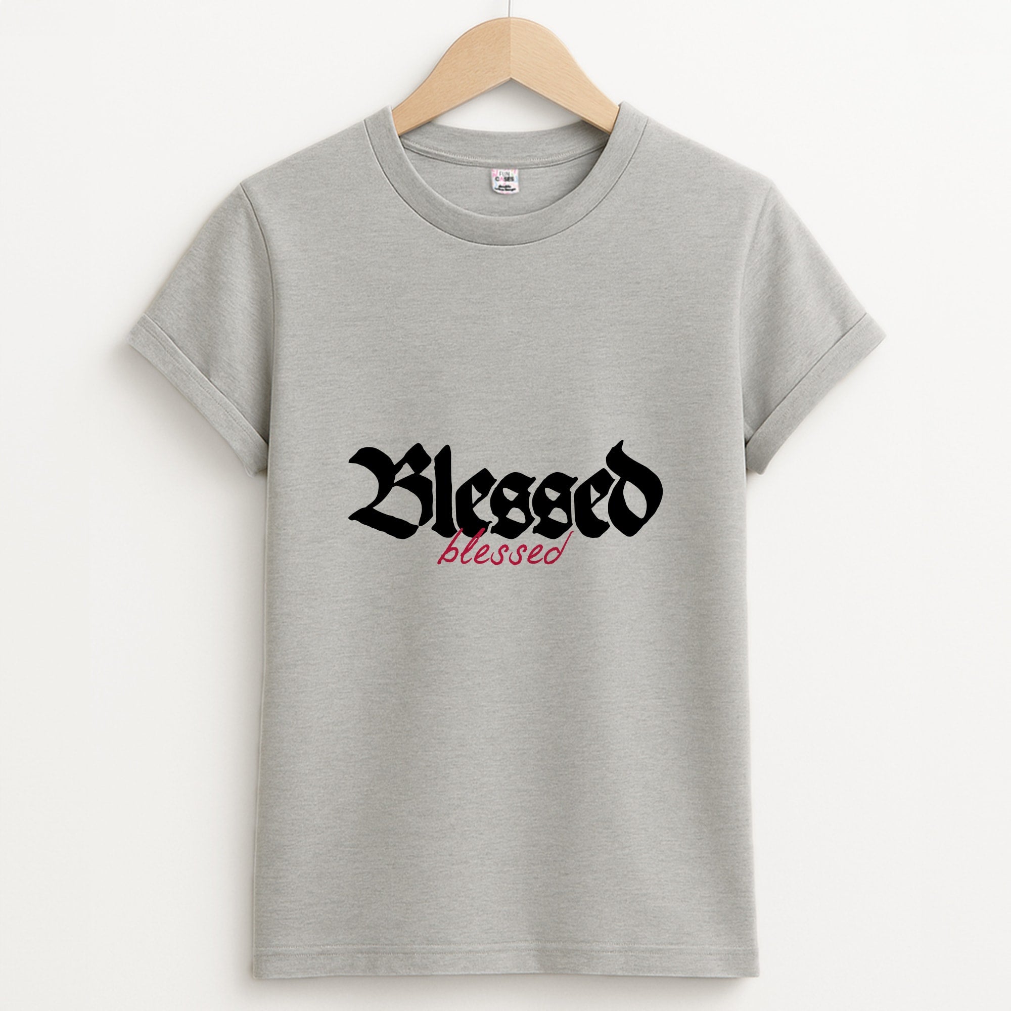 Glitter Blessed Unisex Grey T-Shirt
