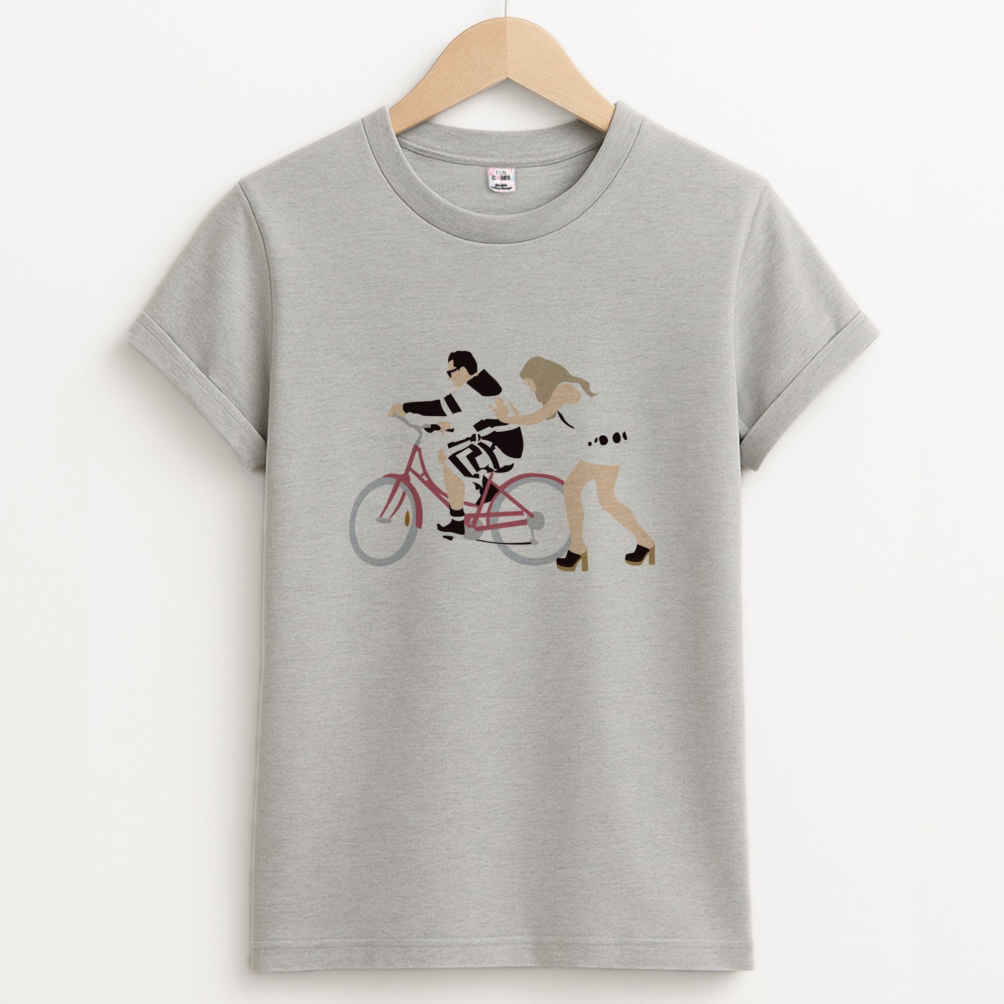 David Riding A Bike Unisex Grey T-Shirt
