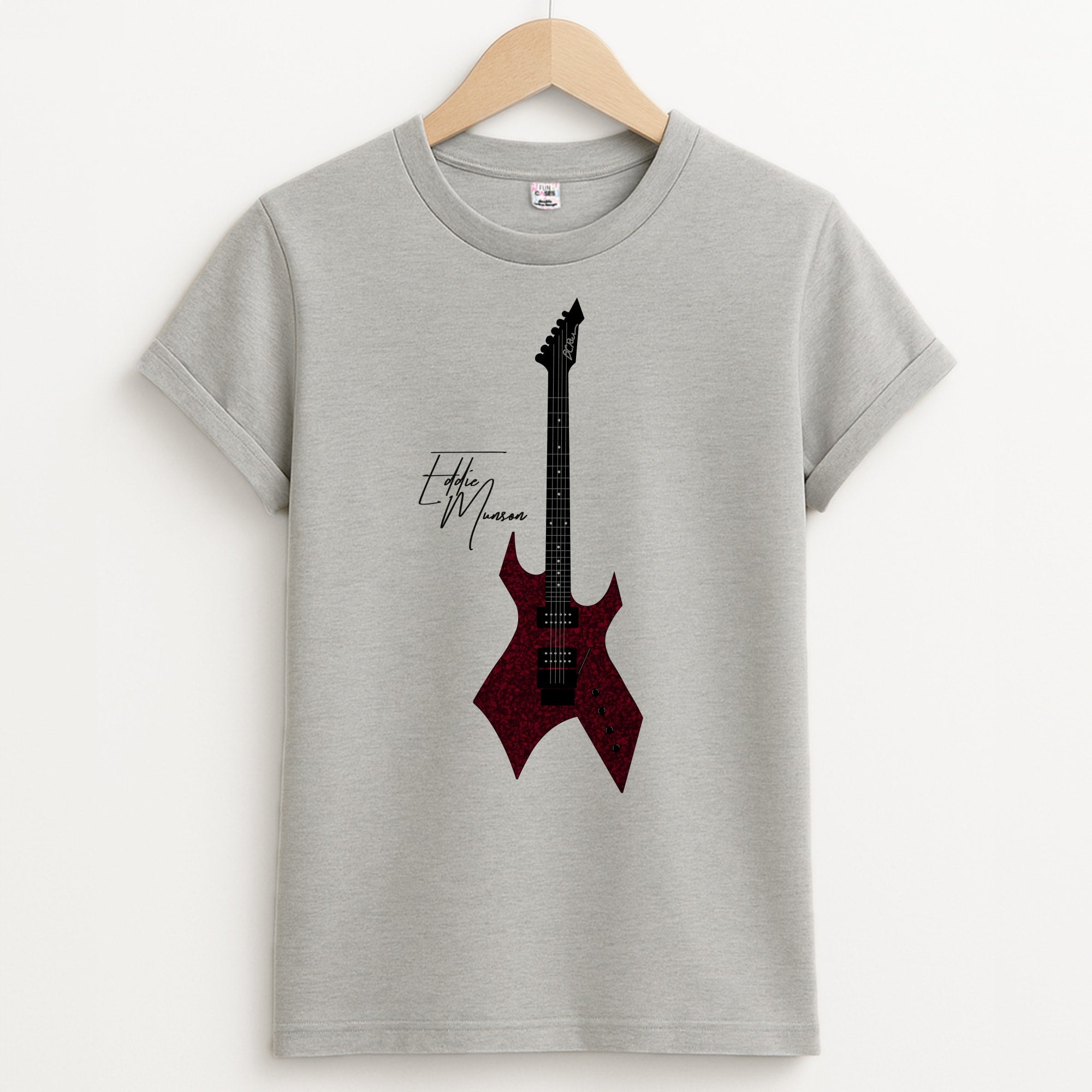 Eddie Munson Guitar Unisex Grey T-Shirt