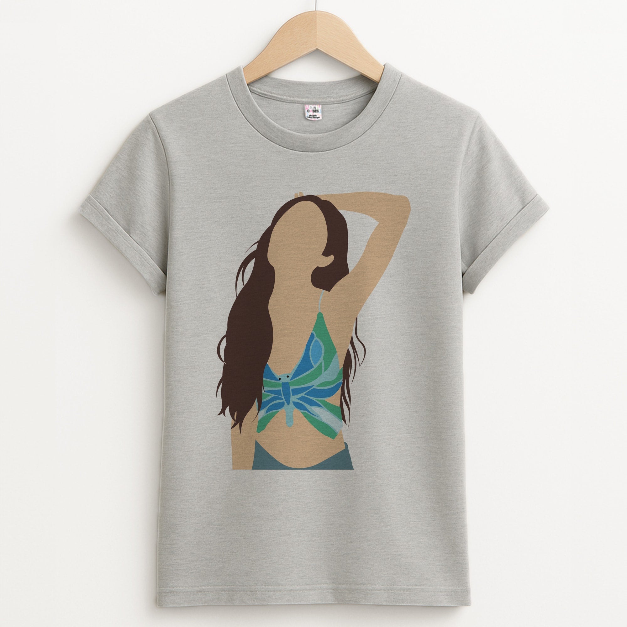 Butterfly Top - Olivia Unisex Grey T-Shirt