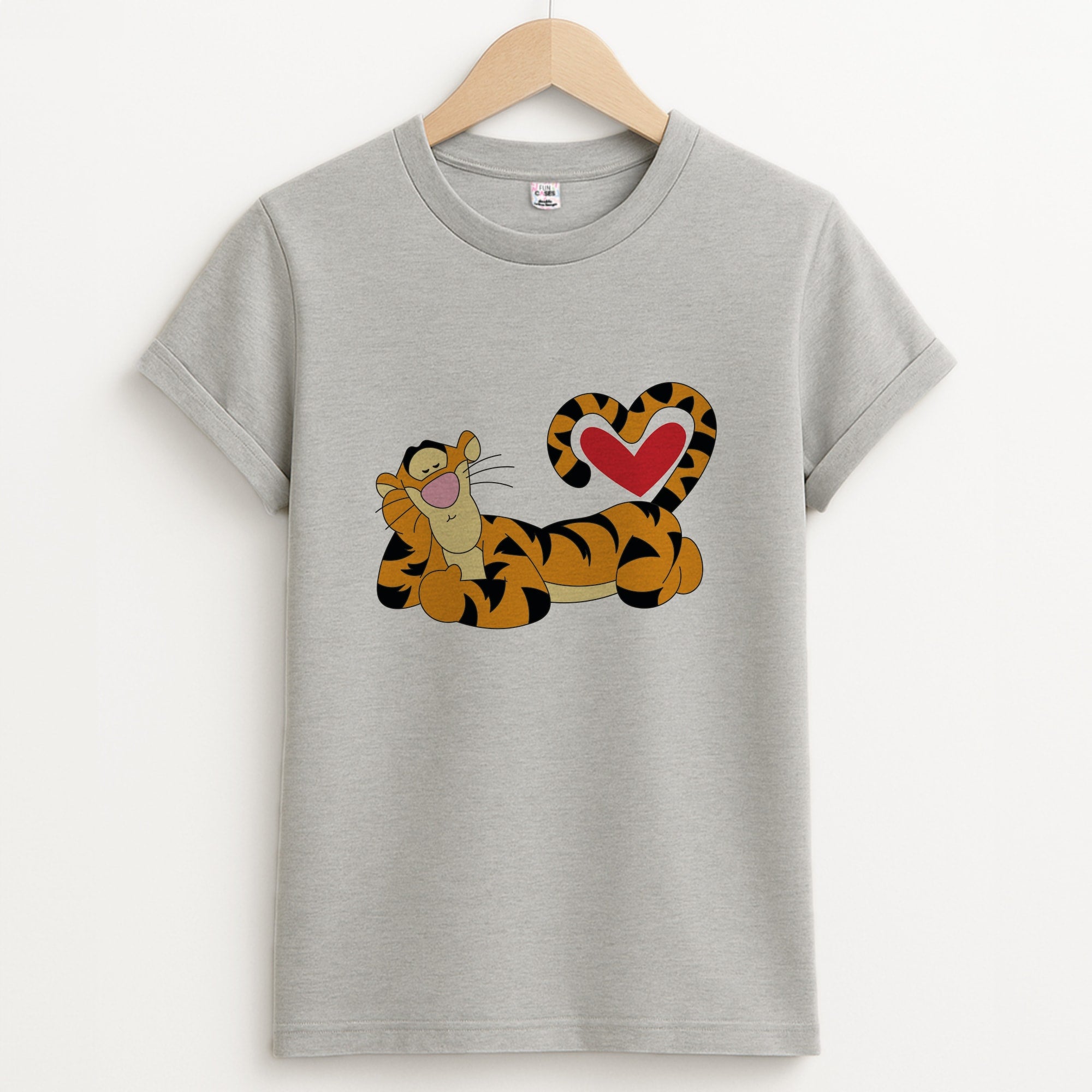 Tiger Valentine's Unisex Grey T-Shirt