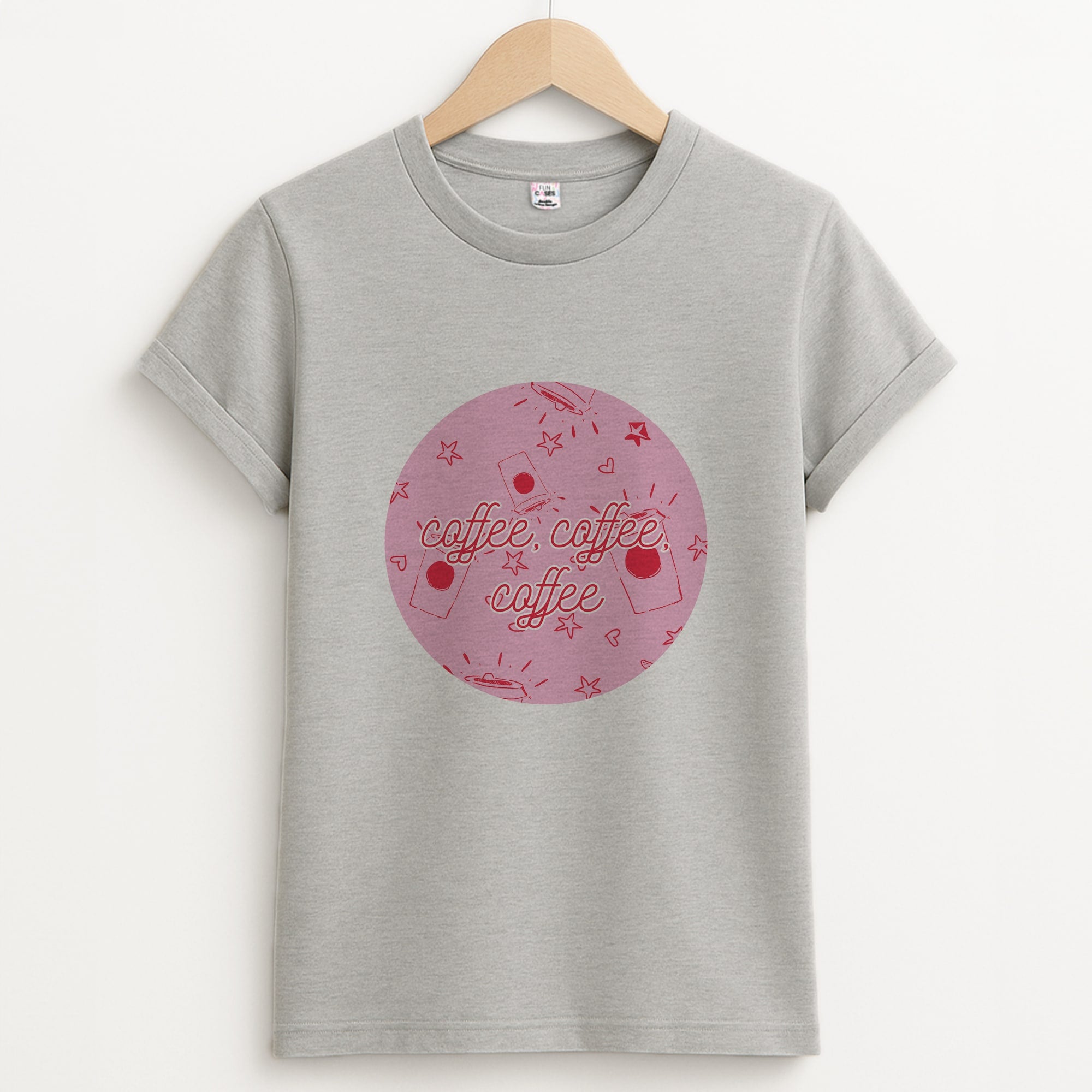 Coffee Pattern - Chamberlain Unisex Grey T-Shirt