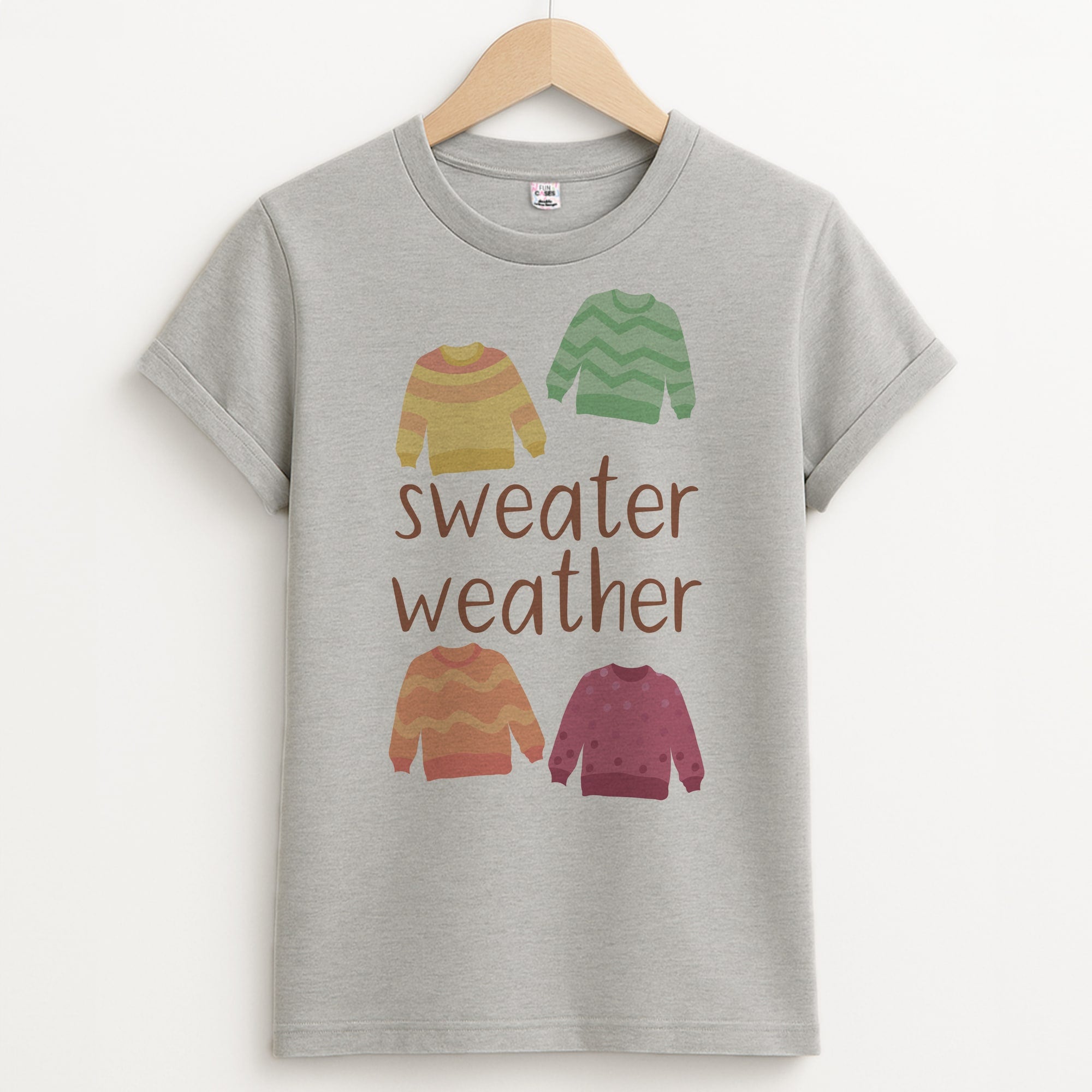 Sweater Weather - Autumn Unisex Grey T-Shirt