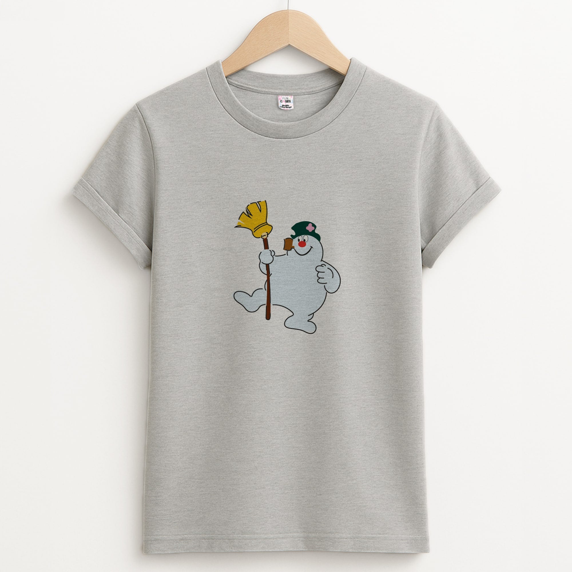Broom - Snowman Unisex Grey T-Shirt