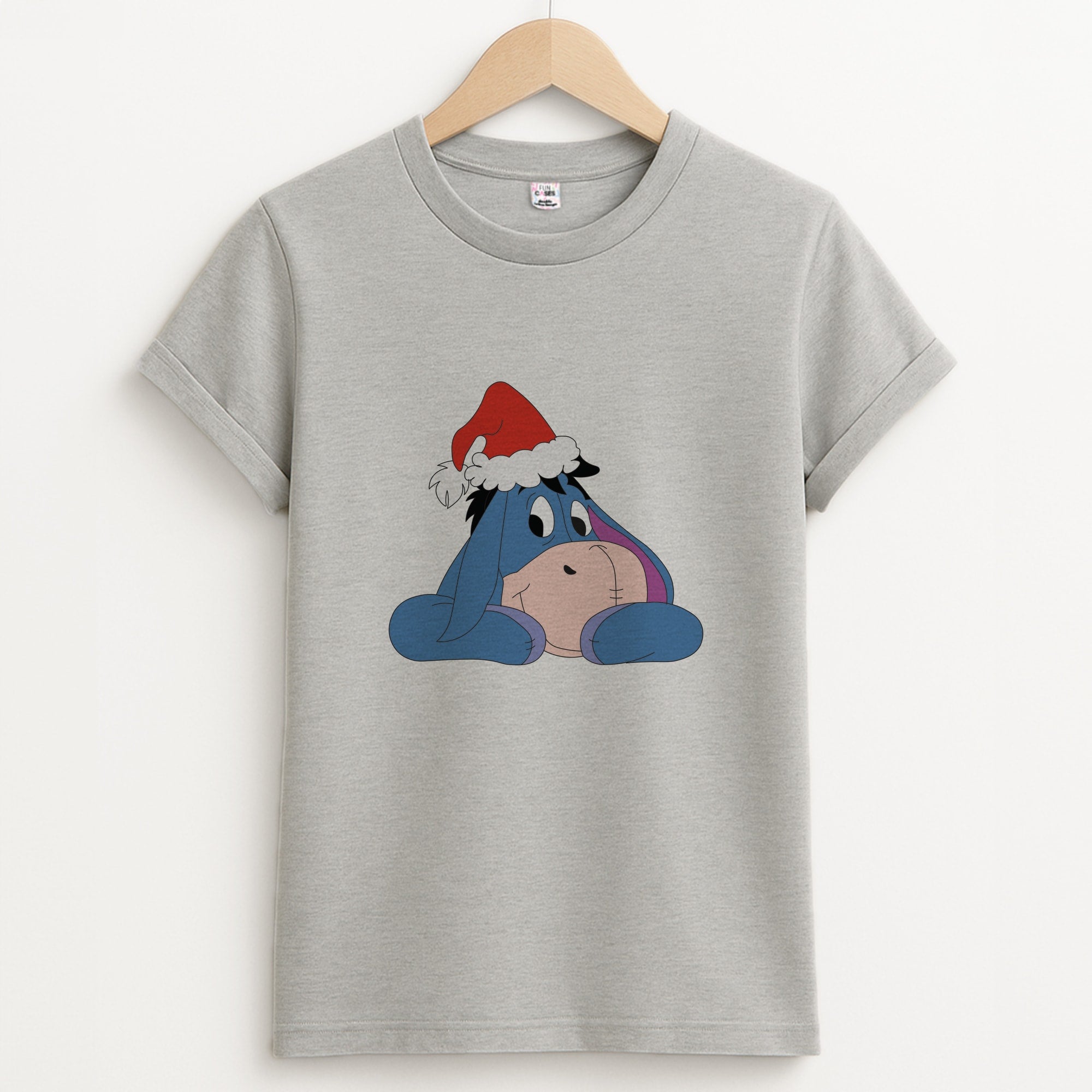 Donkey Pattern Christmas Unisex Grey T-Shirt